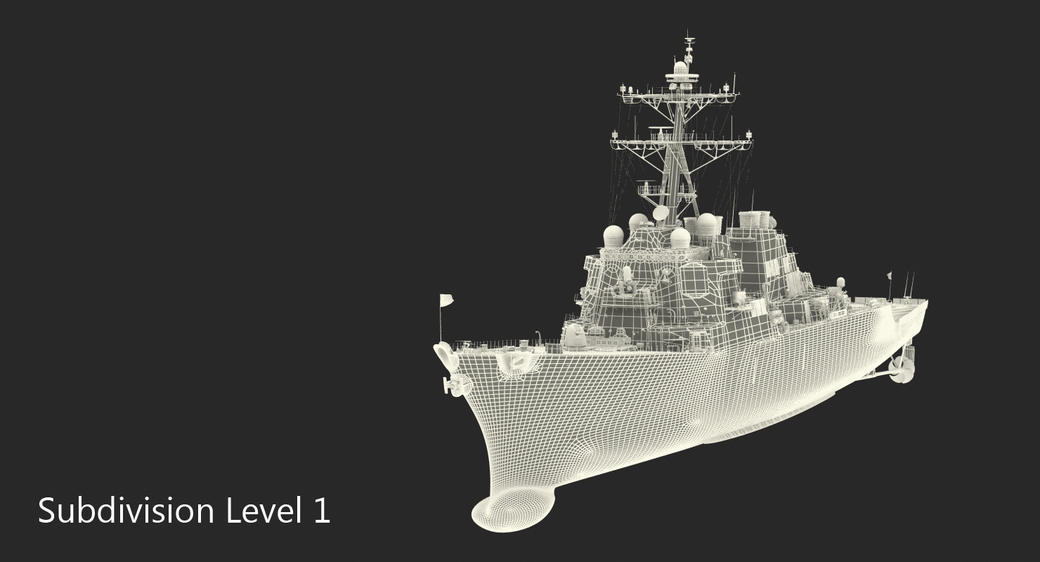 Arleigh Burke Destroyer Donald Cook DDG 75 Rigged 3D model