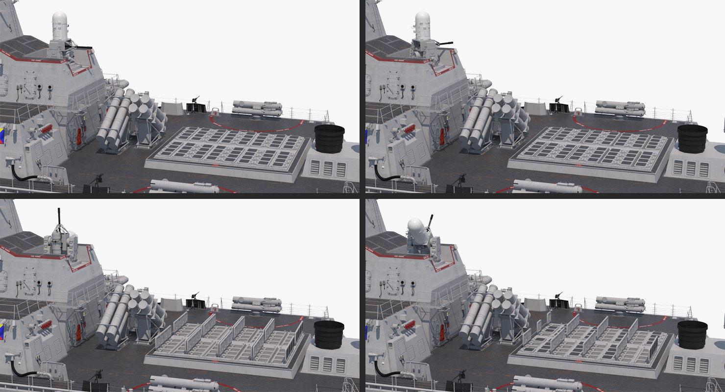 Arleigh Burke Destroyer Donald Cook DDG 75 Rigged 3D model