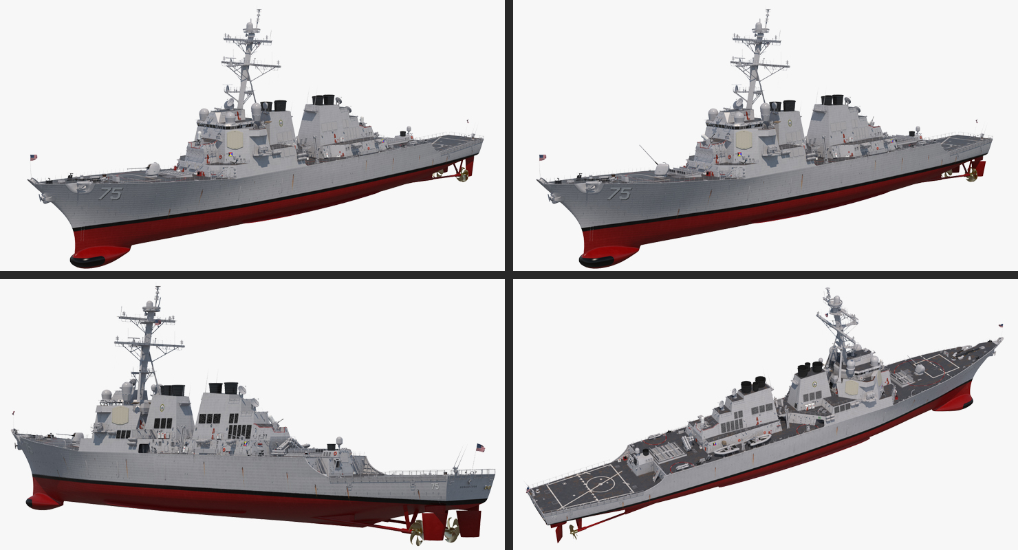 Arleigh Burke Destroyer Donald Cook DDG 75 Rigged 3D model