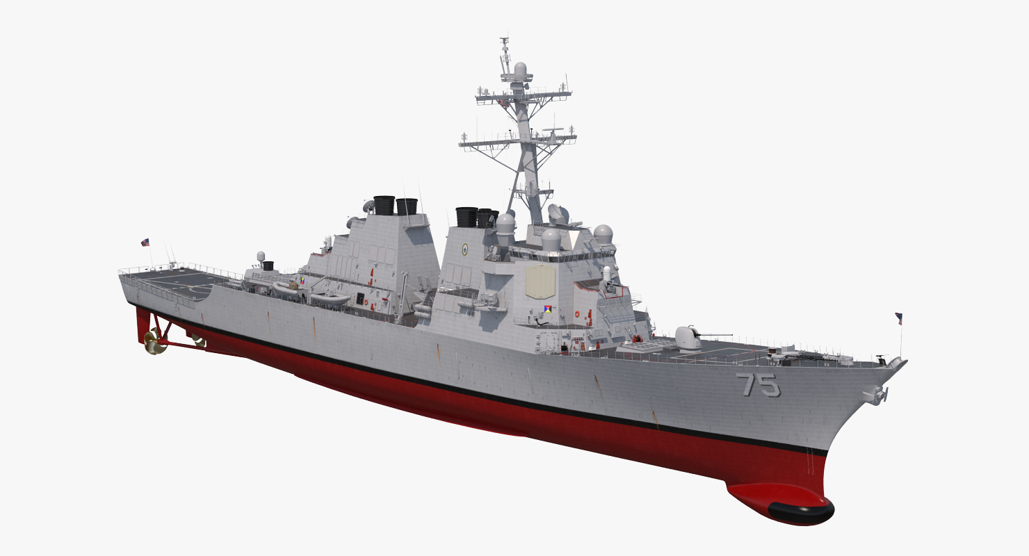 Arleigh Burke Destroyer Donald Cook DDG 75 Rigged 3D model