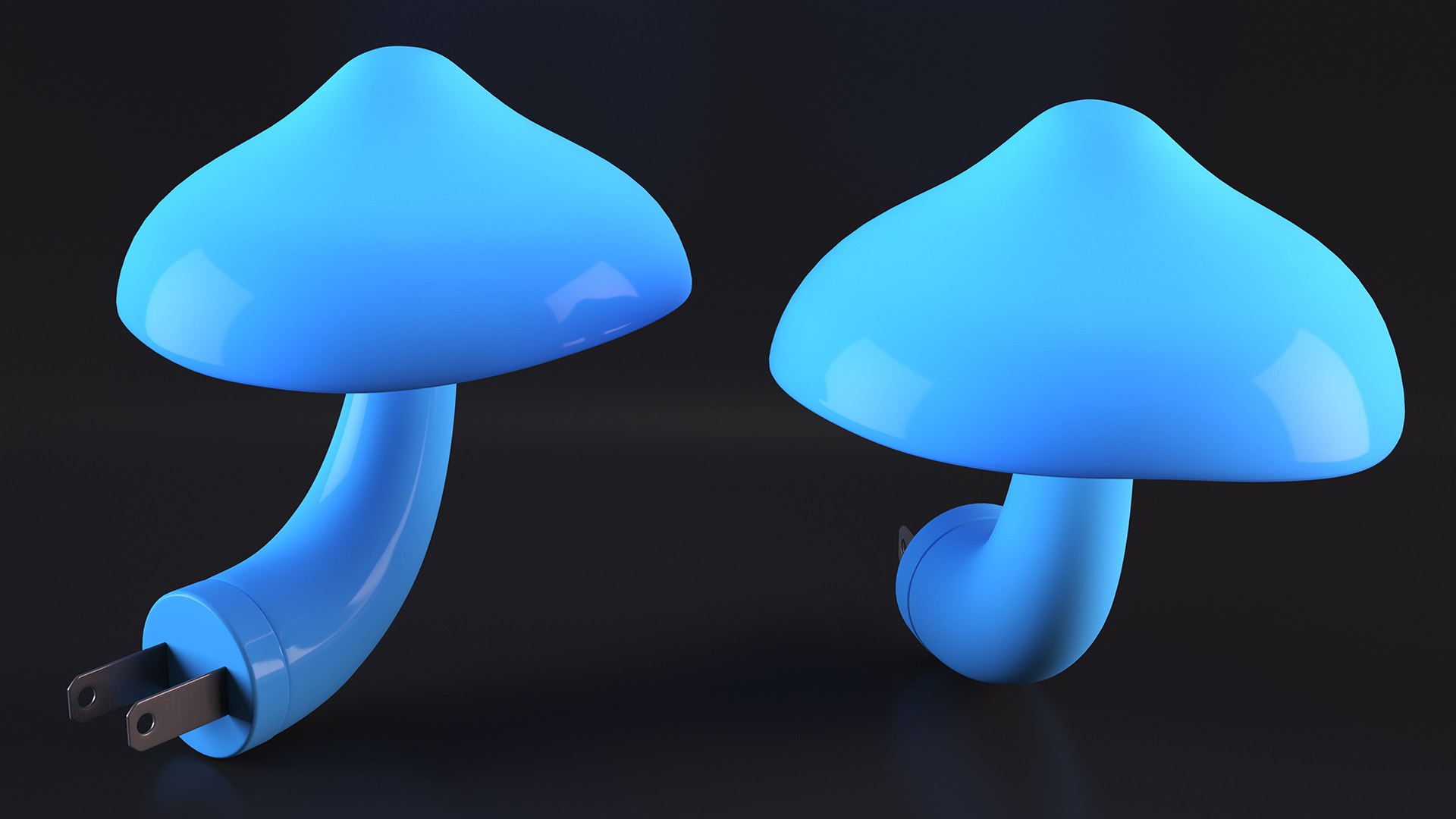 3D model Night Light Plug Mushroom Blue