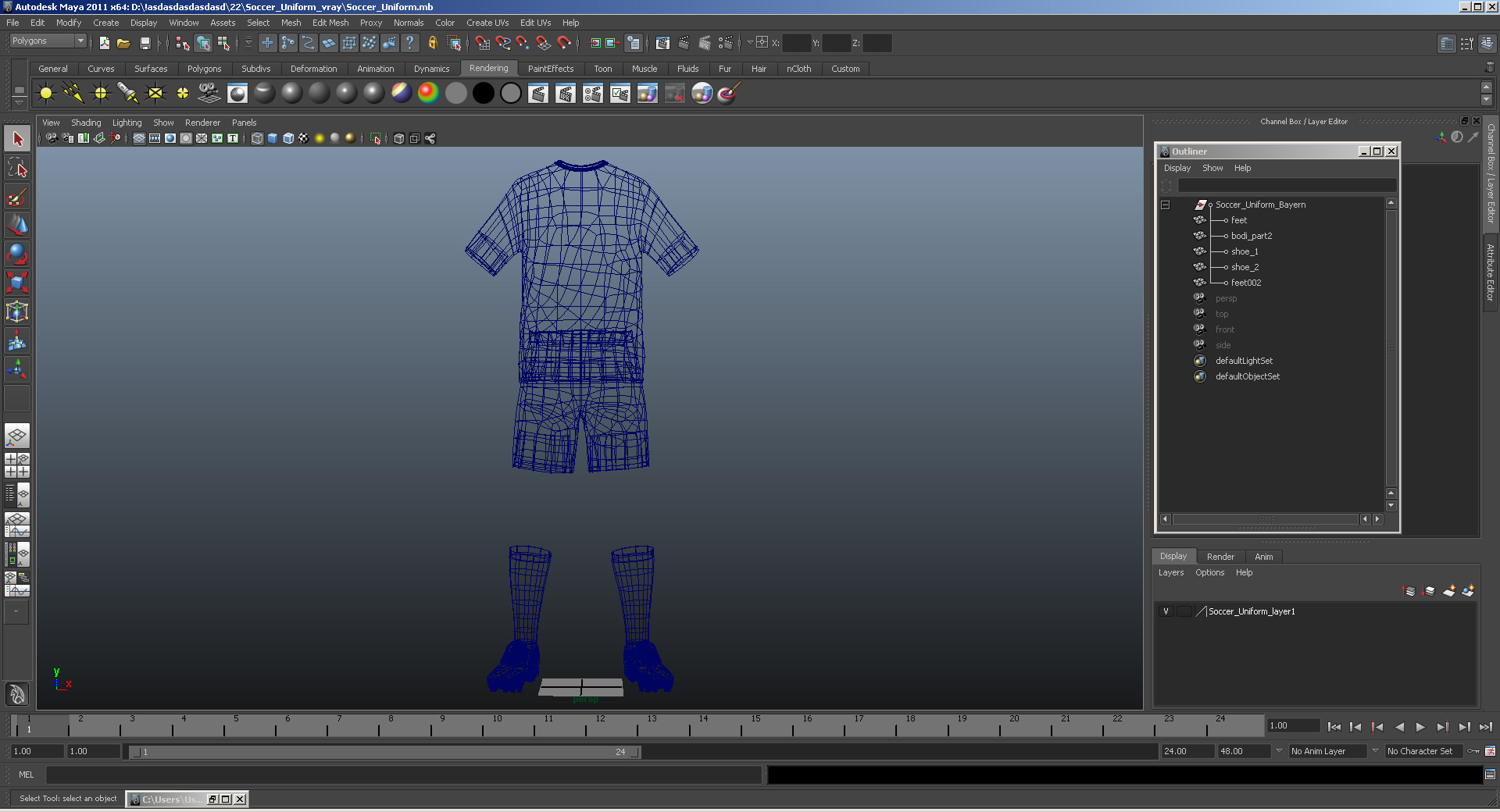 Soccer Uniform Chelsea 3D