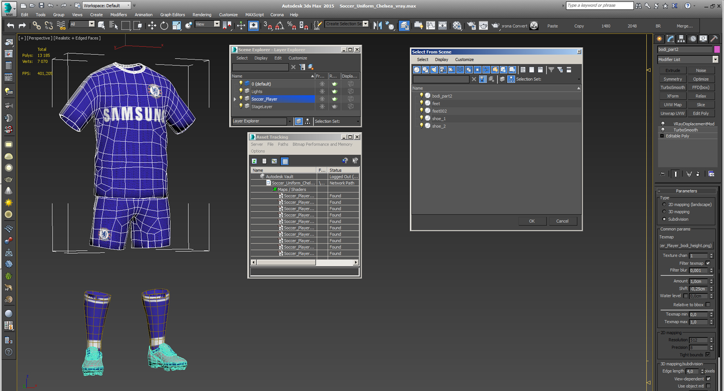 Soccer Uniform Chelsea 3D