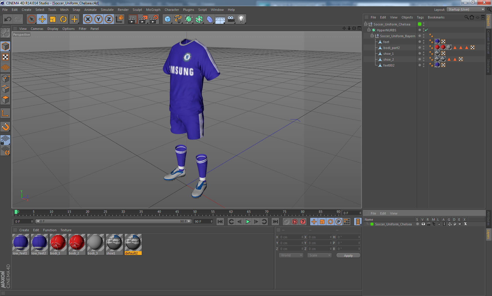 Soccer Uniform Chelsea 3D