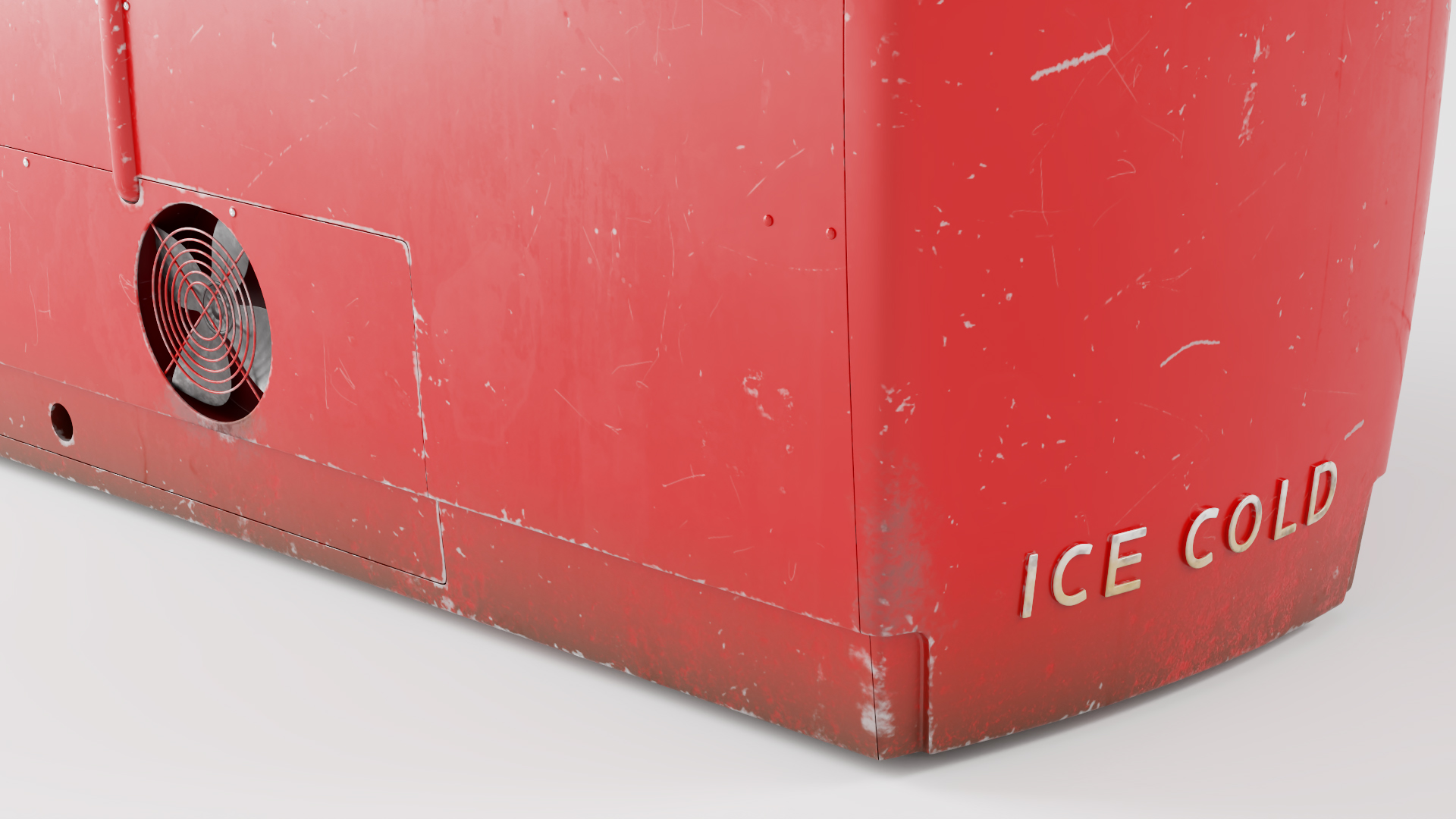 Worn Vintage Double Refrigerator with Coca Cola Inside 3D model