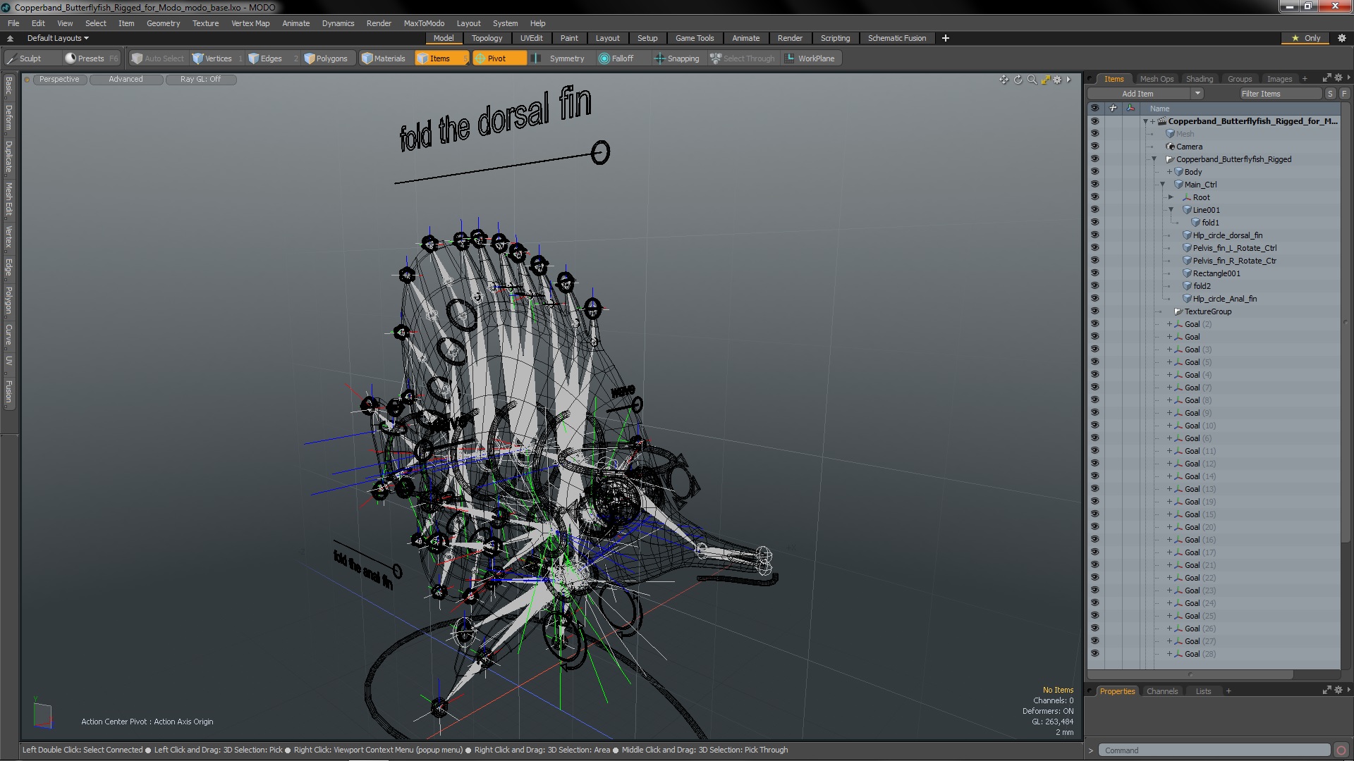 3D model Copperband Butterflyfish Rigged for Modo