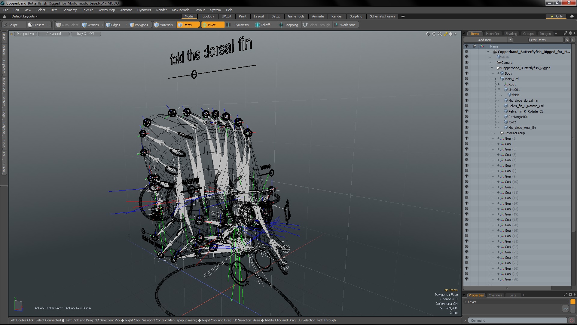 3D model Copperband Butterflyfish Rigged for Modo