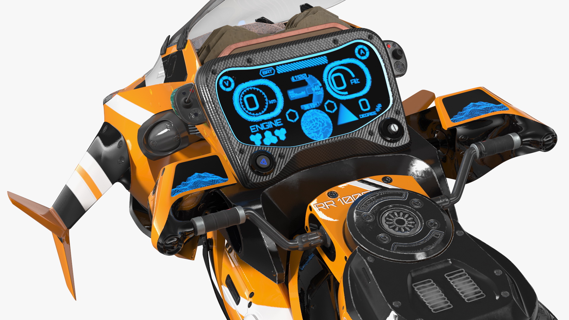 Scifi Fly Motorcycle Yellow Rigged 3D model