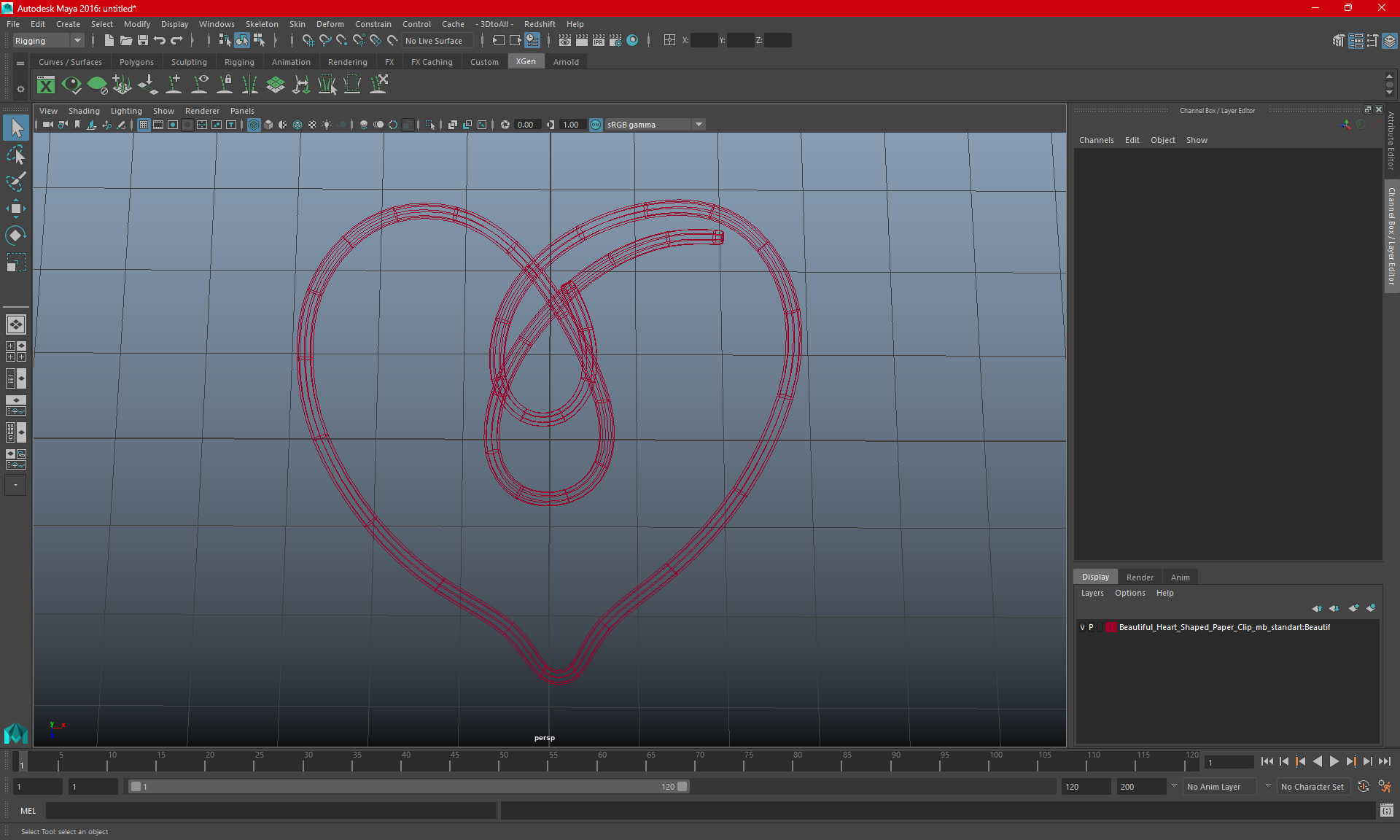 3D Beautiful Heart Shaped Paper Clip model