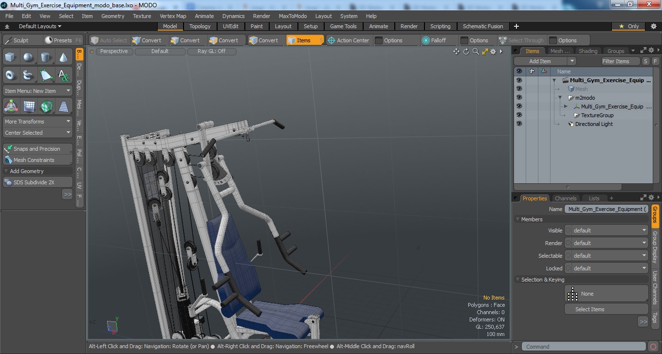 3D Multi Gym Exercise Equipment model
