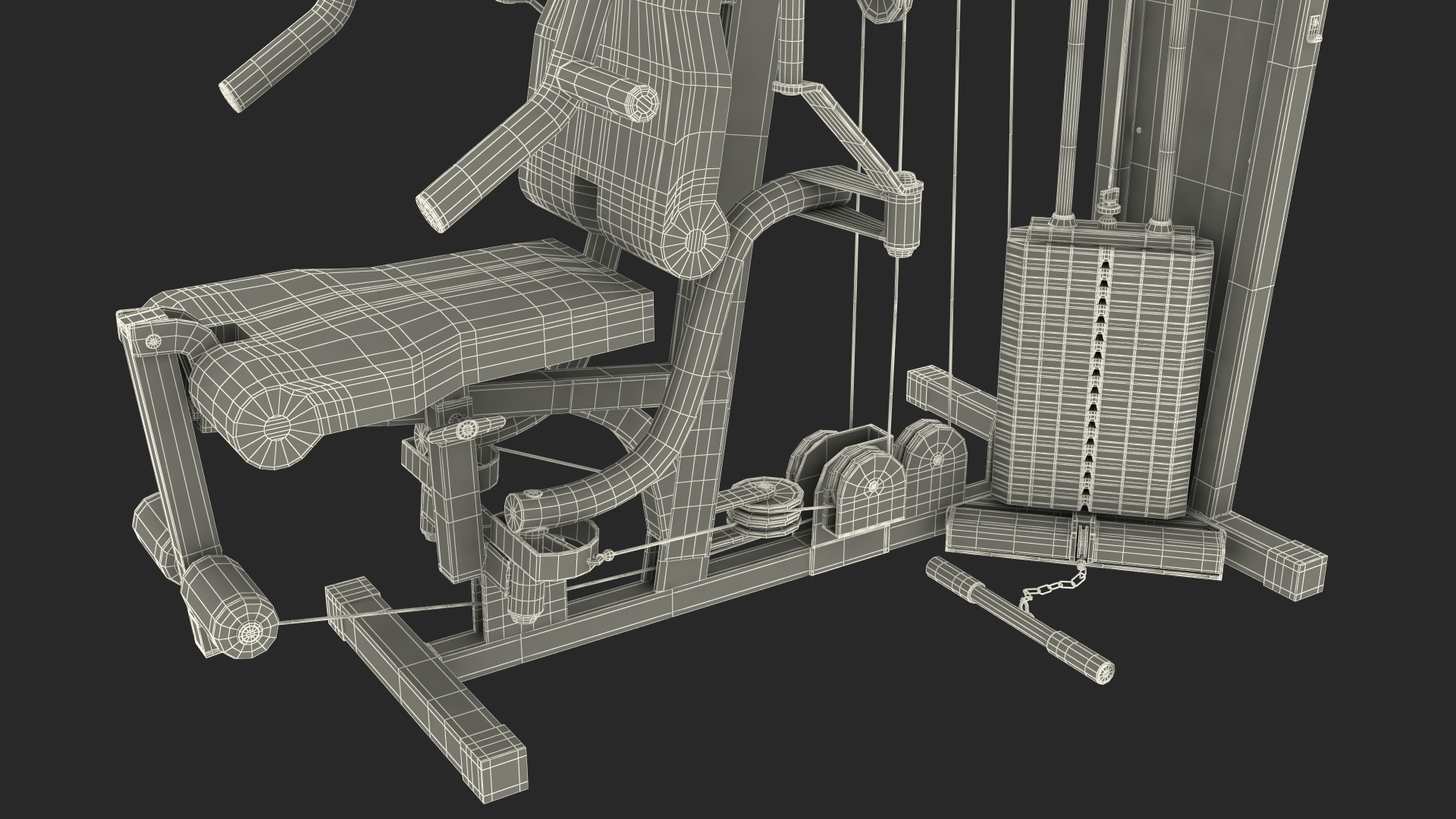 3D Multi Gym Exercise Equipment model
