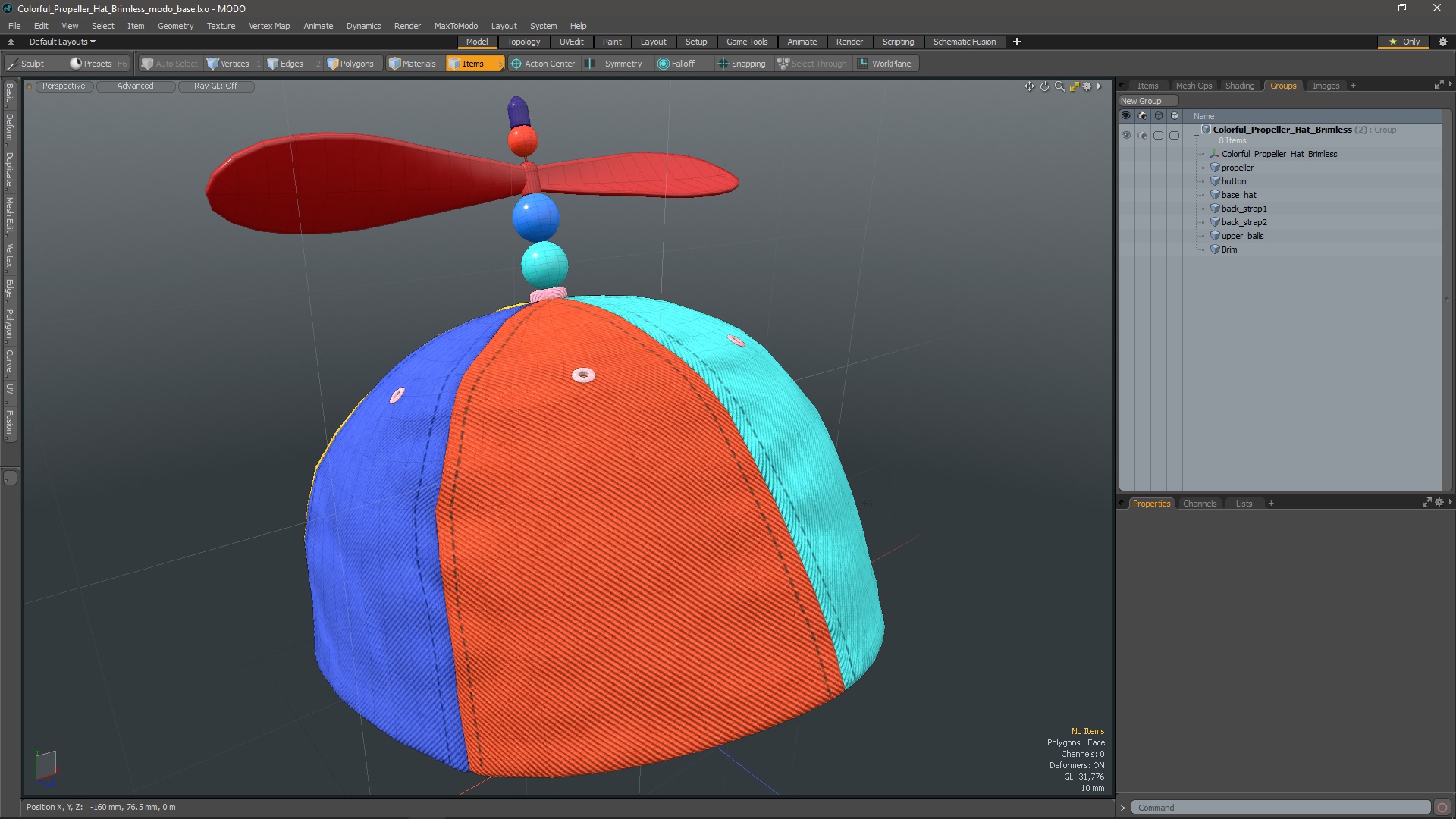 3D Colorful Propeller Hat Brimless