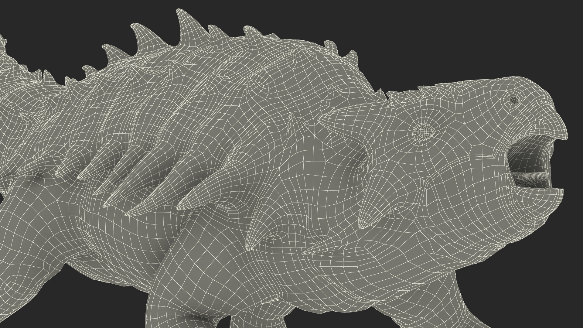 3D Ankylosaurus Deserted in Attack Pose