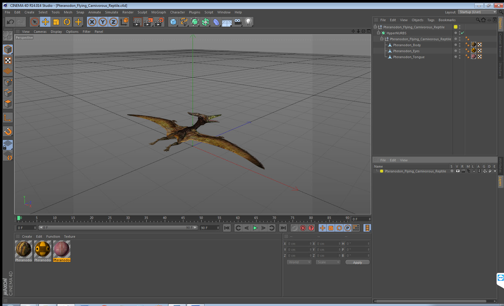 Pteranodon Flying Carnivorous Reptile 3D
