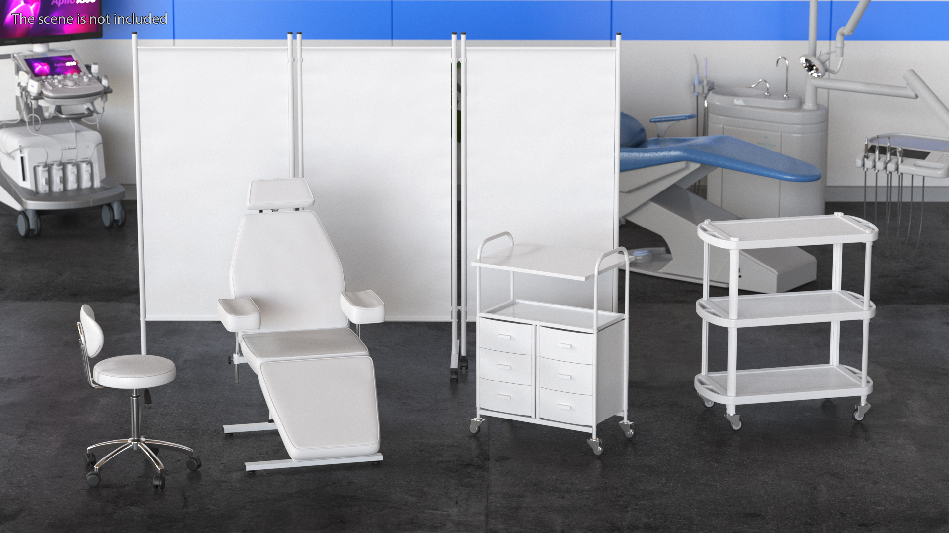 Medical Furniture Set White 3D