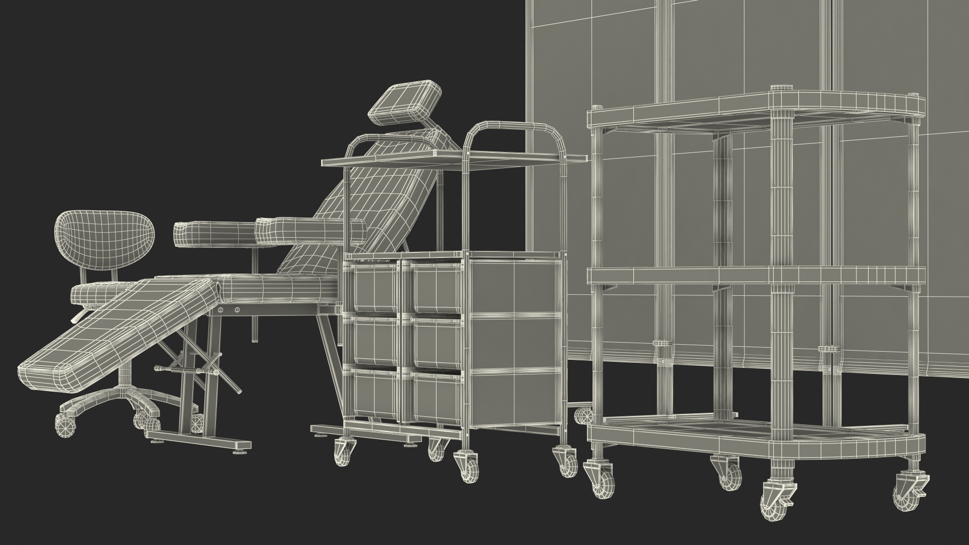 Medical Furniture Set White 3D