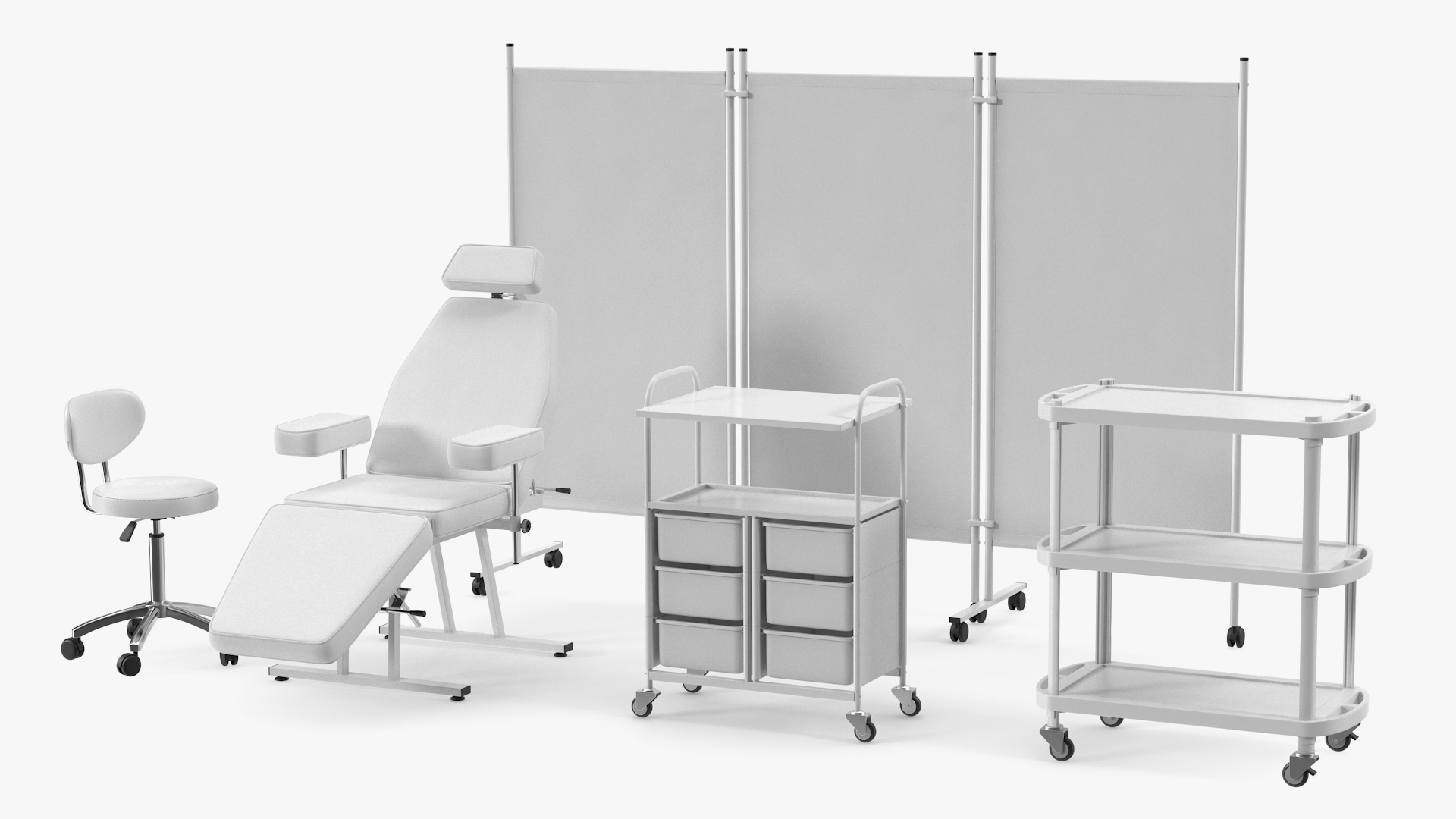 Medical Furniture Set White 3D