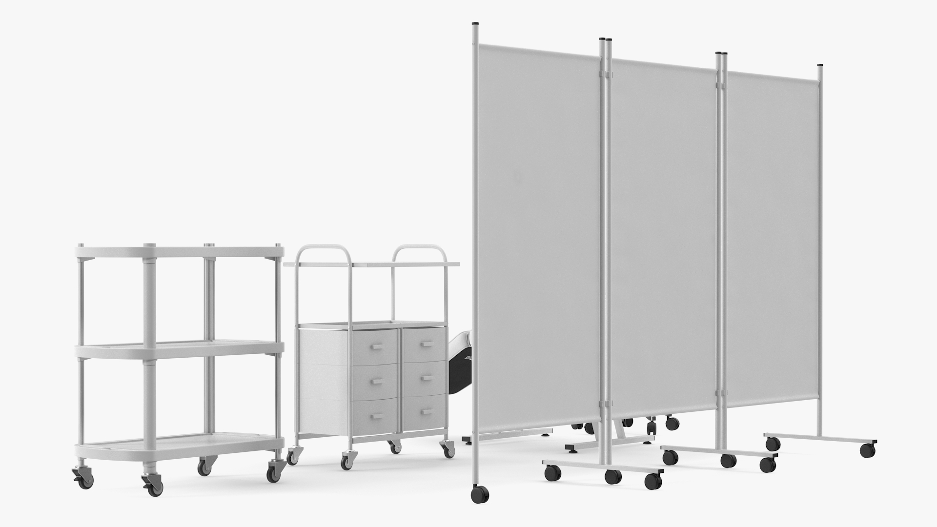 Medical Furniture Set White 3D