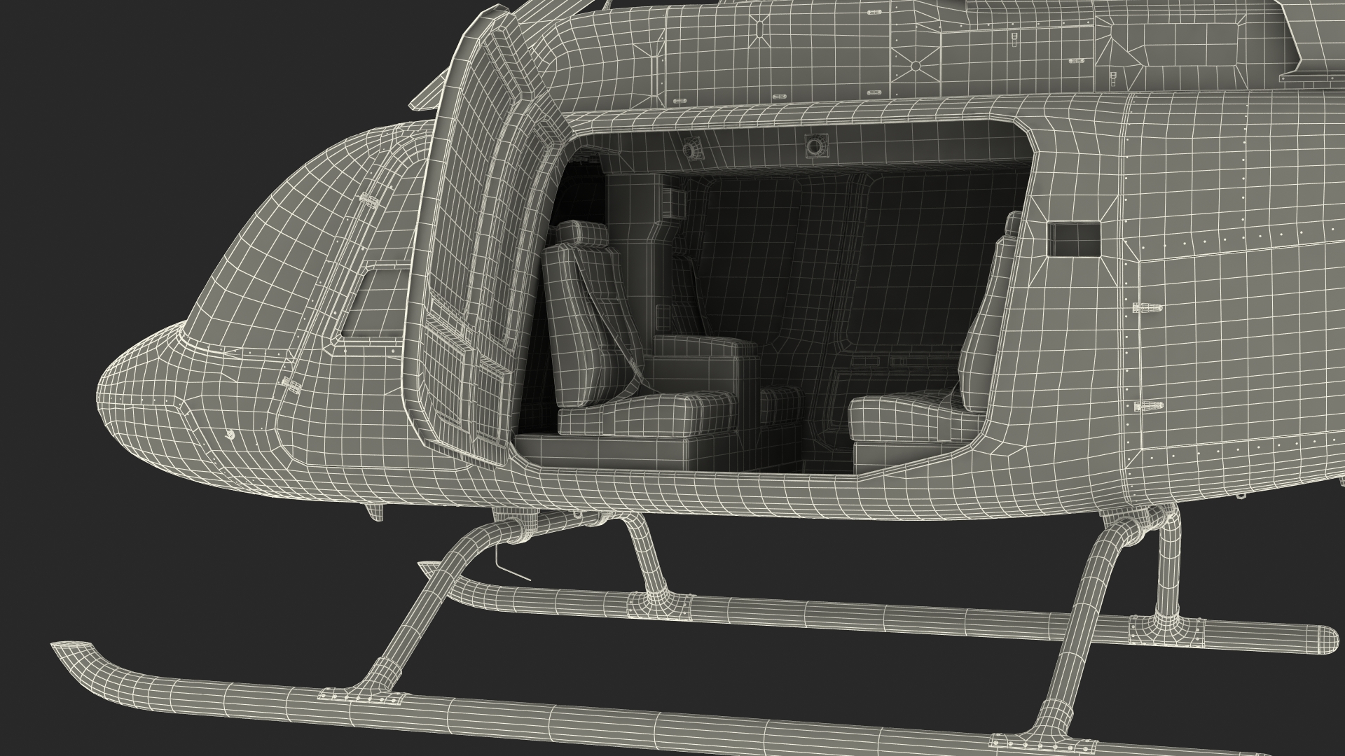 Bell 407 GX Utility Helicopter Rigged 3D