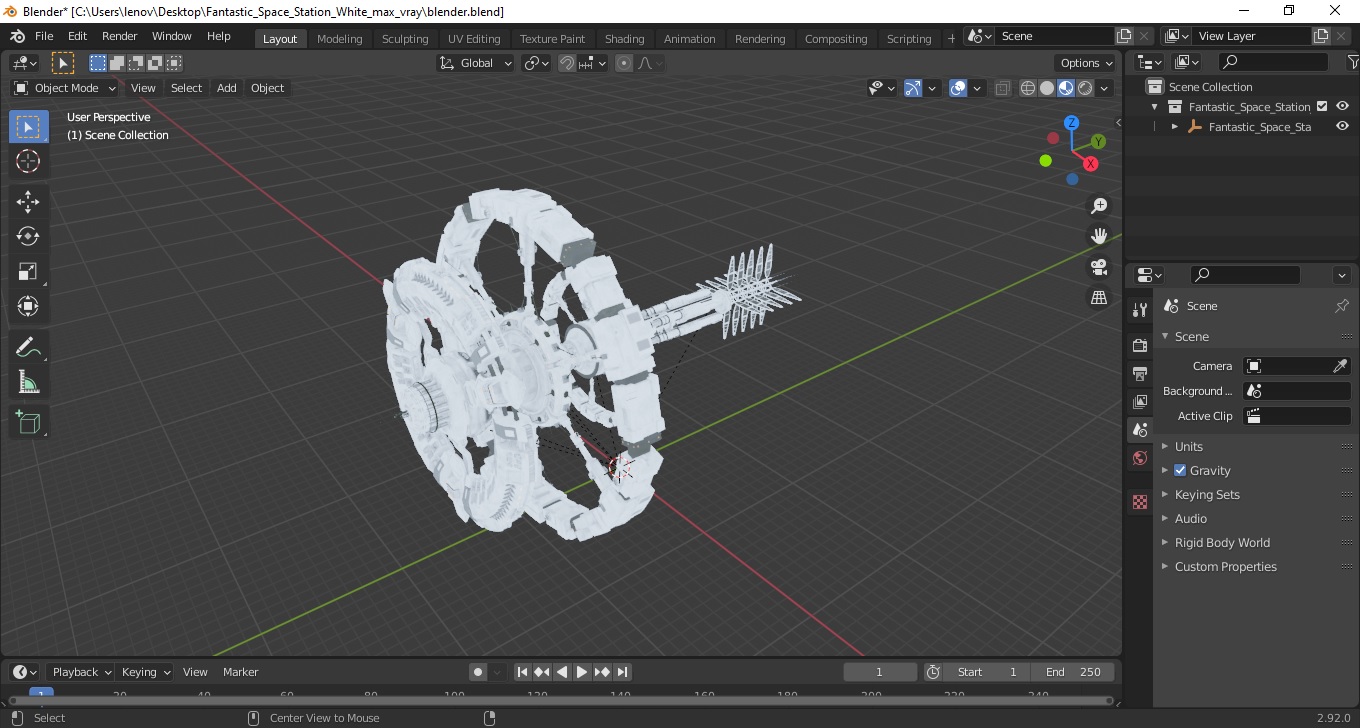 Fantastic Space Station White 3D model