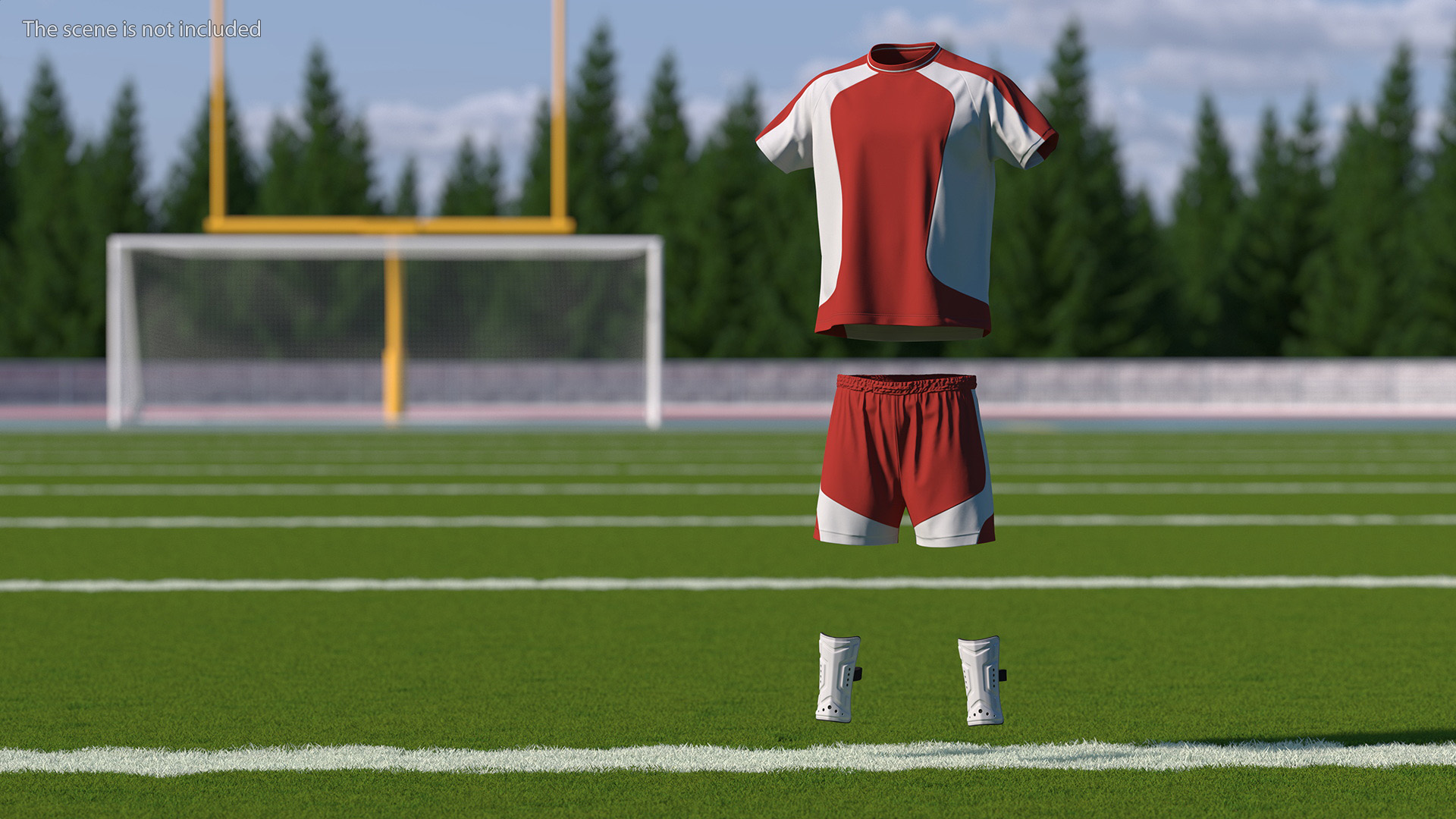 Soccer Uniform and Shin Guards Kit 3D model