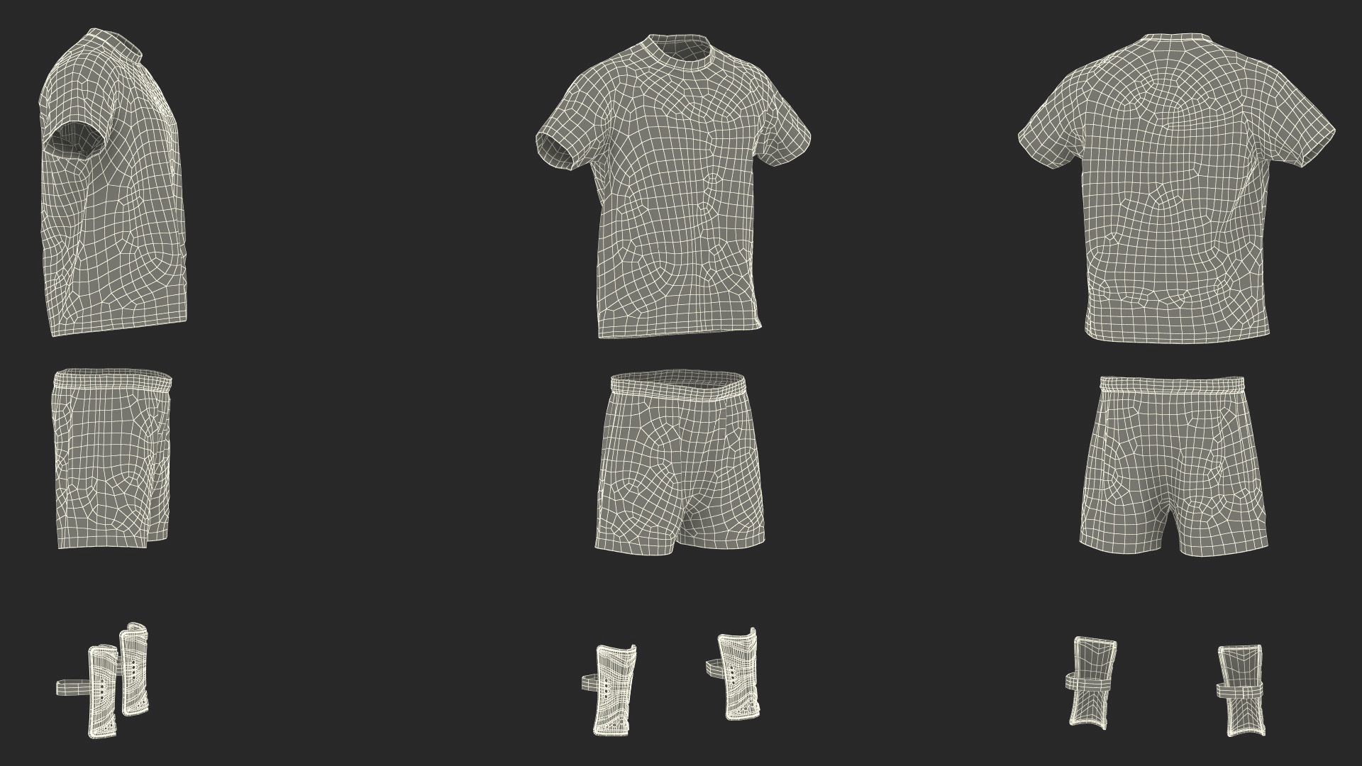 Soccer Uniform and Shin Guards Kit 3D model