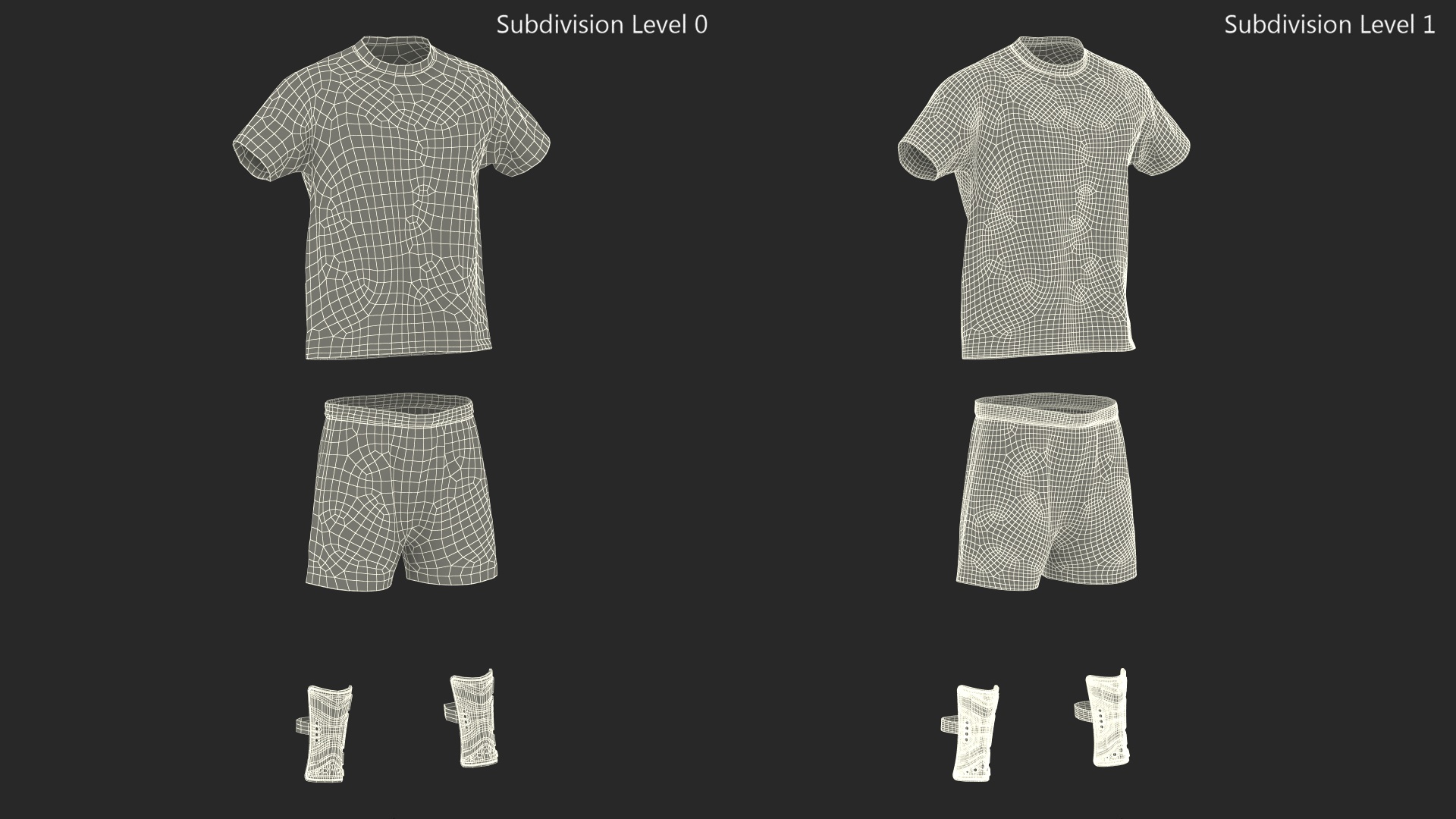 Soccer Uniform and Shin Guards Kit 3D model