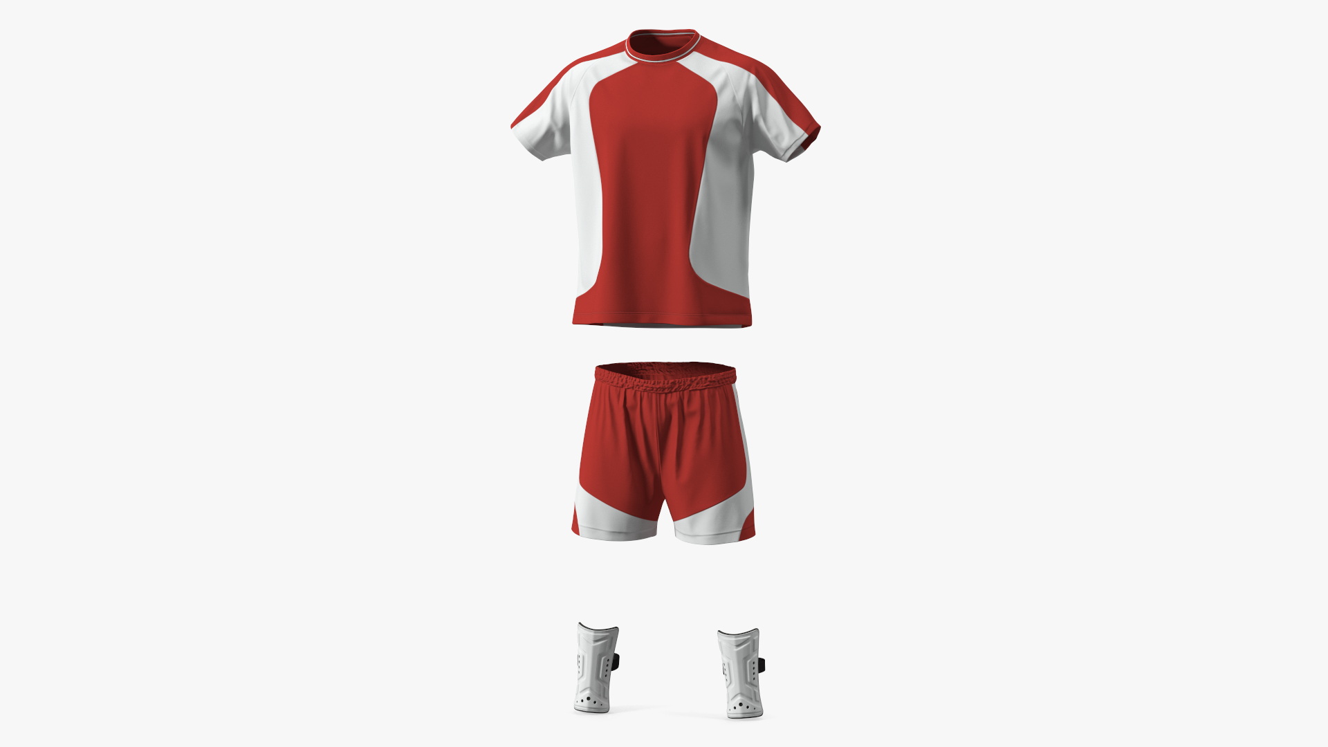 Soccer Uniform and Shin Guards Kit 3D model