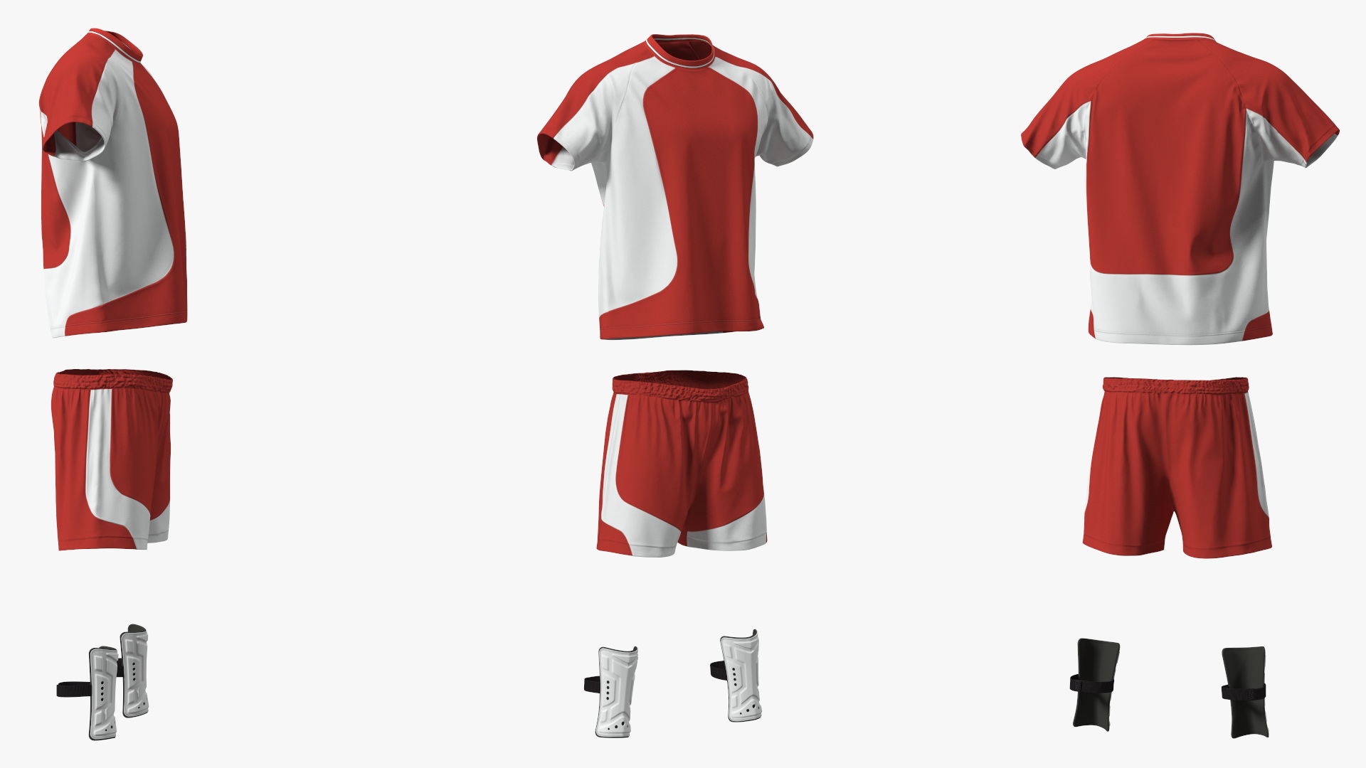 Soccer Uniform and Shin Guards Kit 3D model