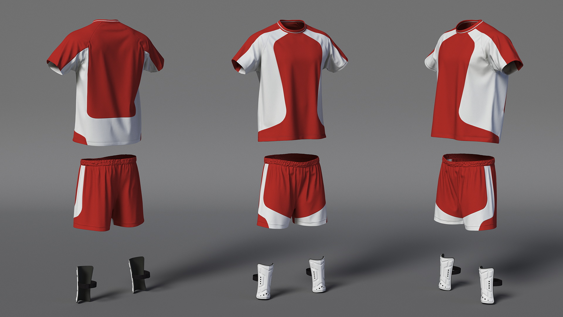 Soccer Uniform and Shin Guards Kit 3D model