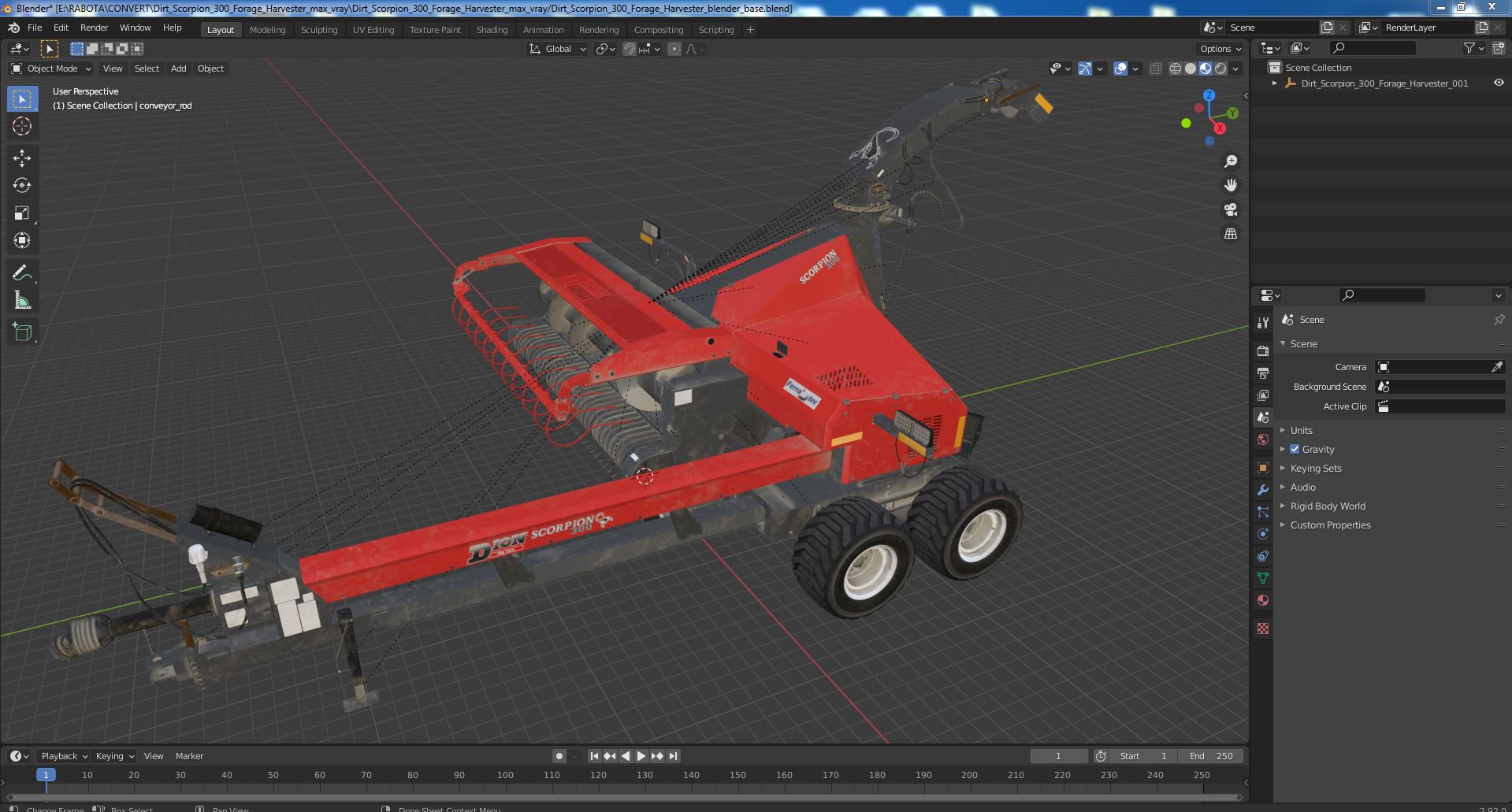 Dirt Scorpion 300 Forage Harvester 3D model