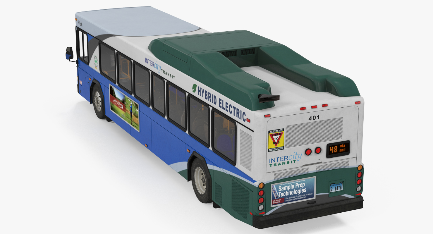 Gillig Advantage Hybrid Bus Intercity Transit Rigged 3D