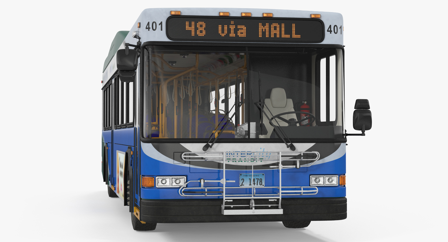 Gillig Advantage Hybrid Bus Intercity Transit Rigged 3D