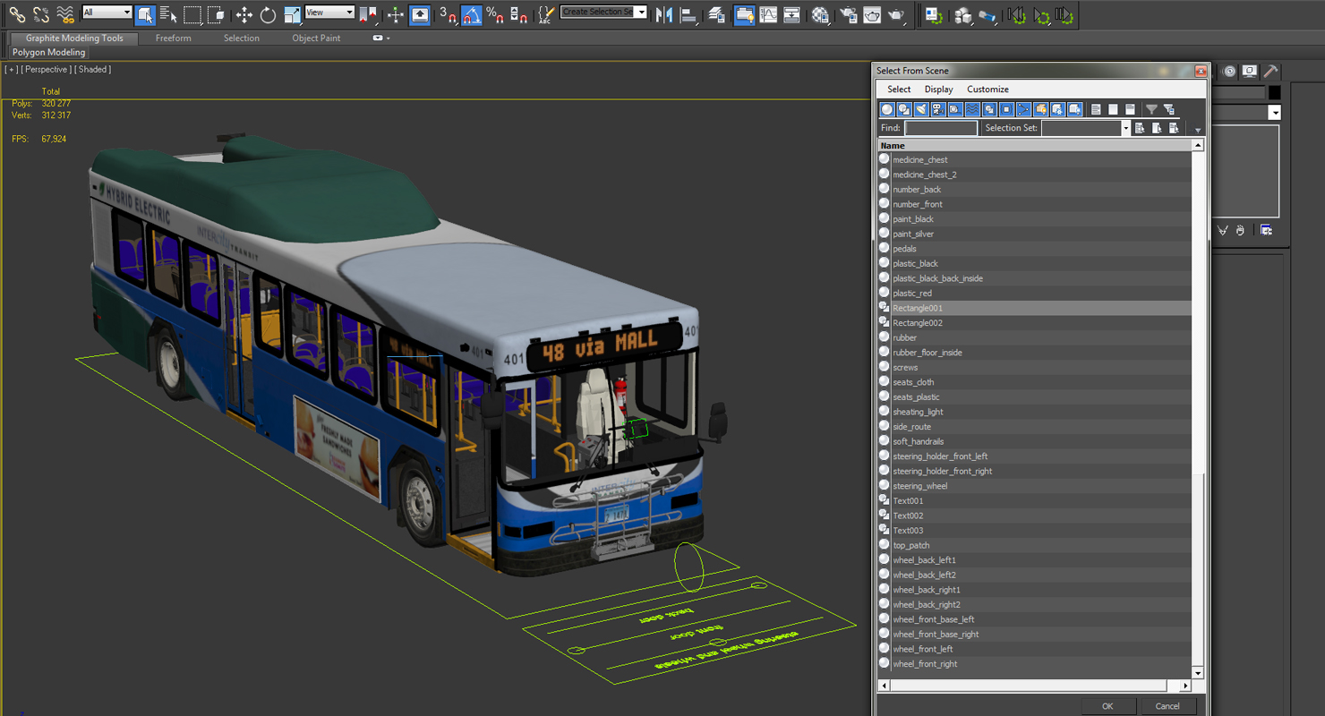 Gillig Advantage Hybrid Bus Intercity Transit Rigged 3D