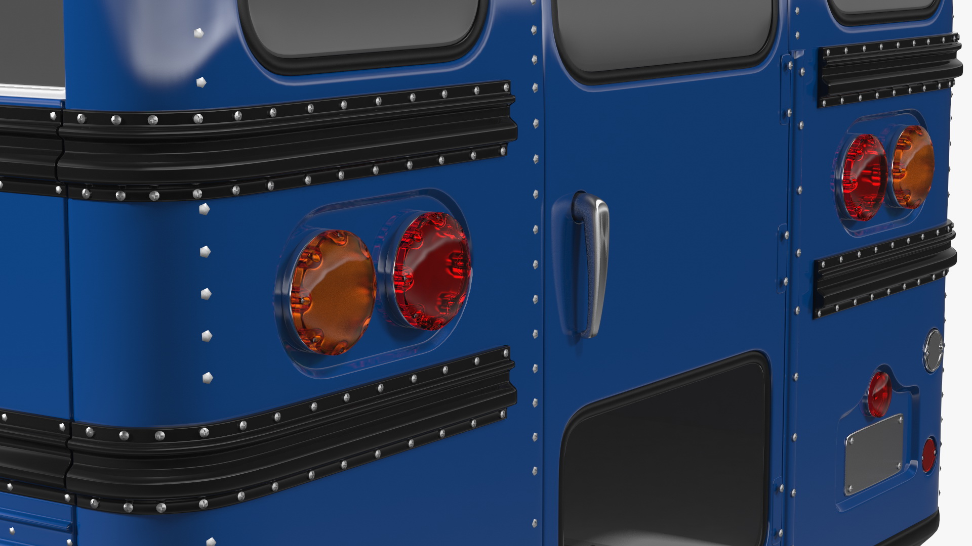 3D Blue Bird Commercial Bus Exterior Only model