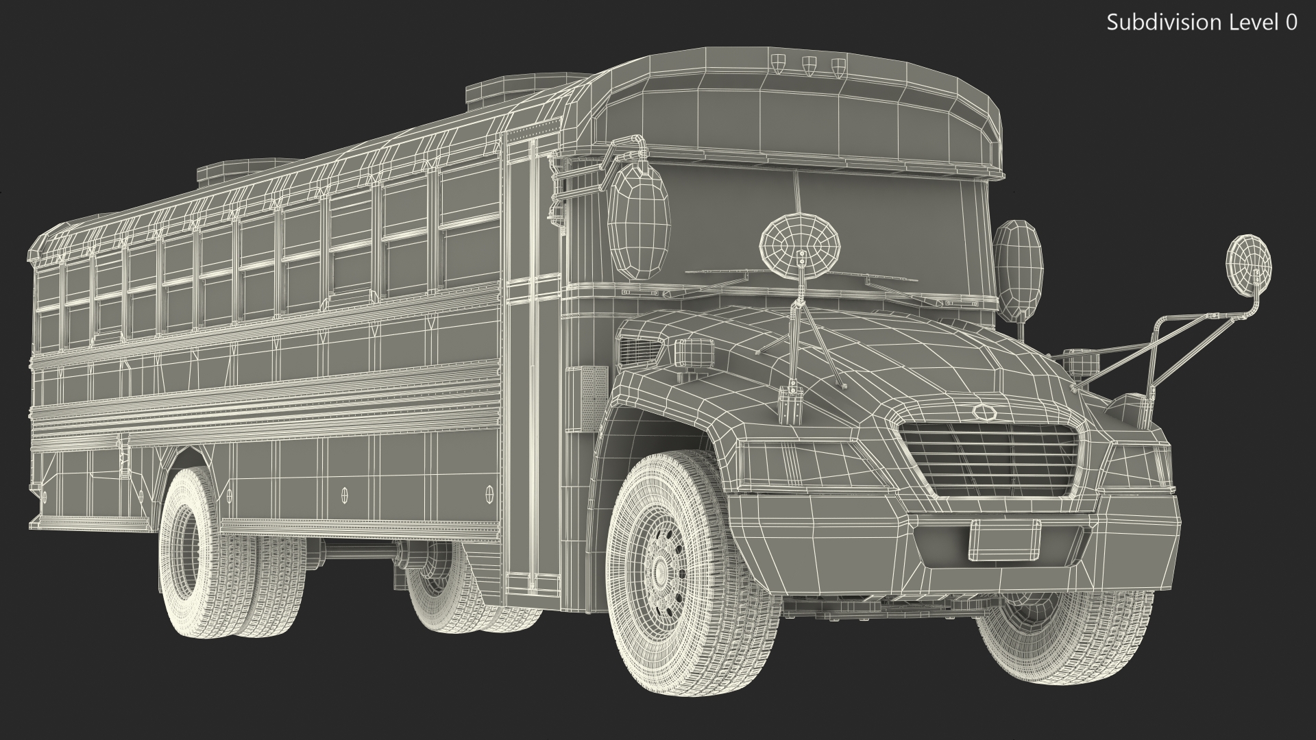 3D Blue Bird Commercial Bus Exterior Only model
