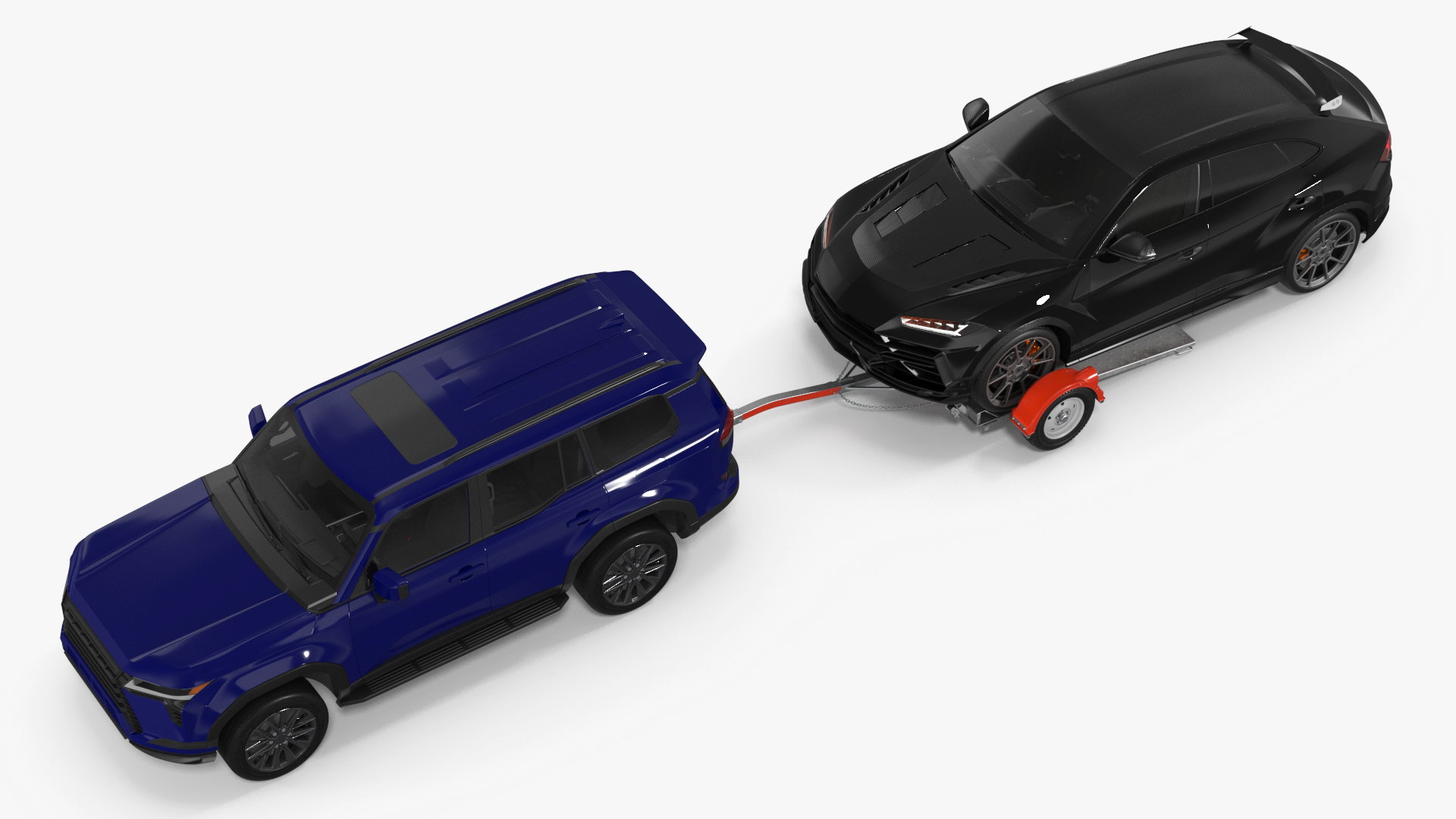 3D model Premium SUV with Tow Dolly and Sport Car