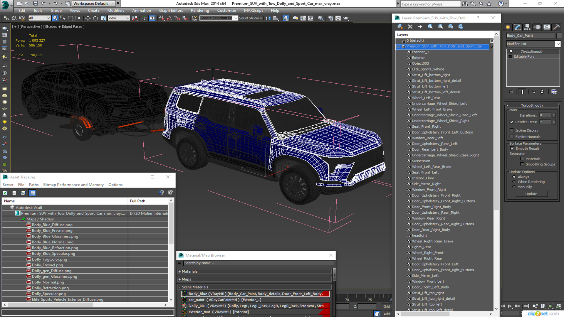 3D model Premium SUV with Tow Dolly and Sport Car