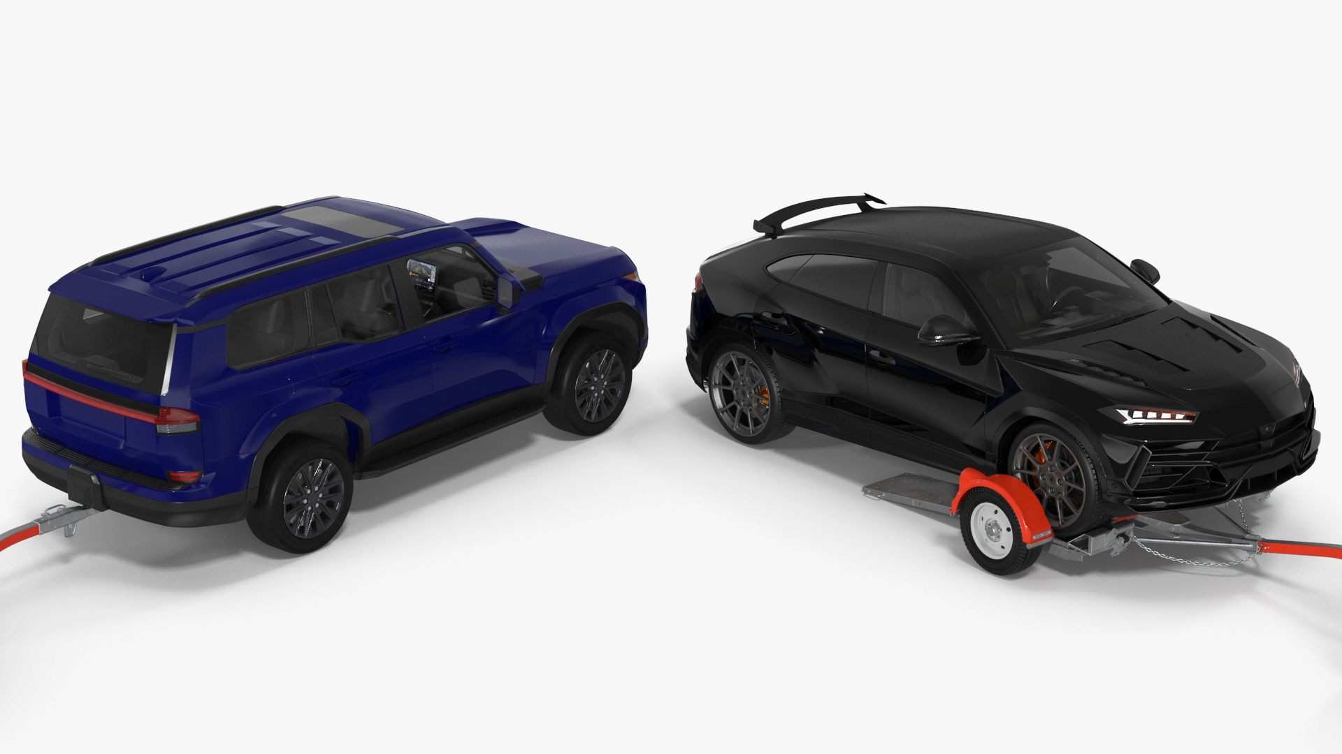 3D model Premium SUV with Tow Dolly and Sport Car