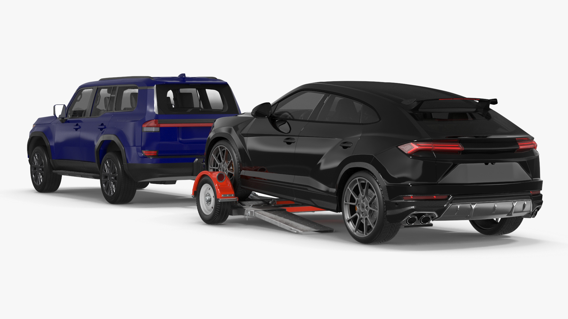 3D model Premium SUV with Tow Dolly and Sport Car