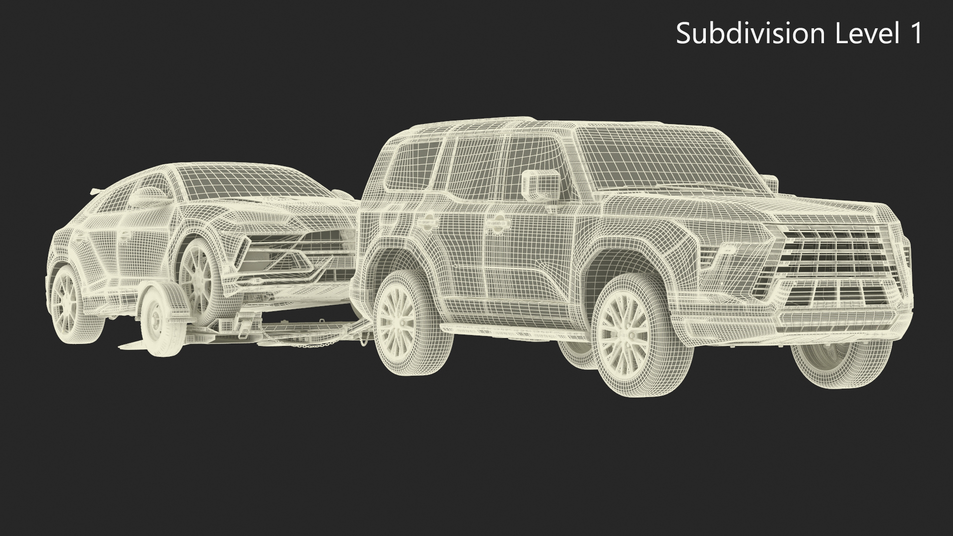 3D model Premium SUV with Tow Dolly and Sport Car