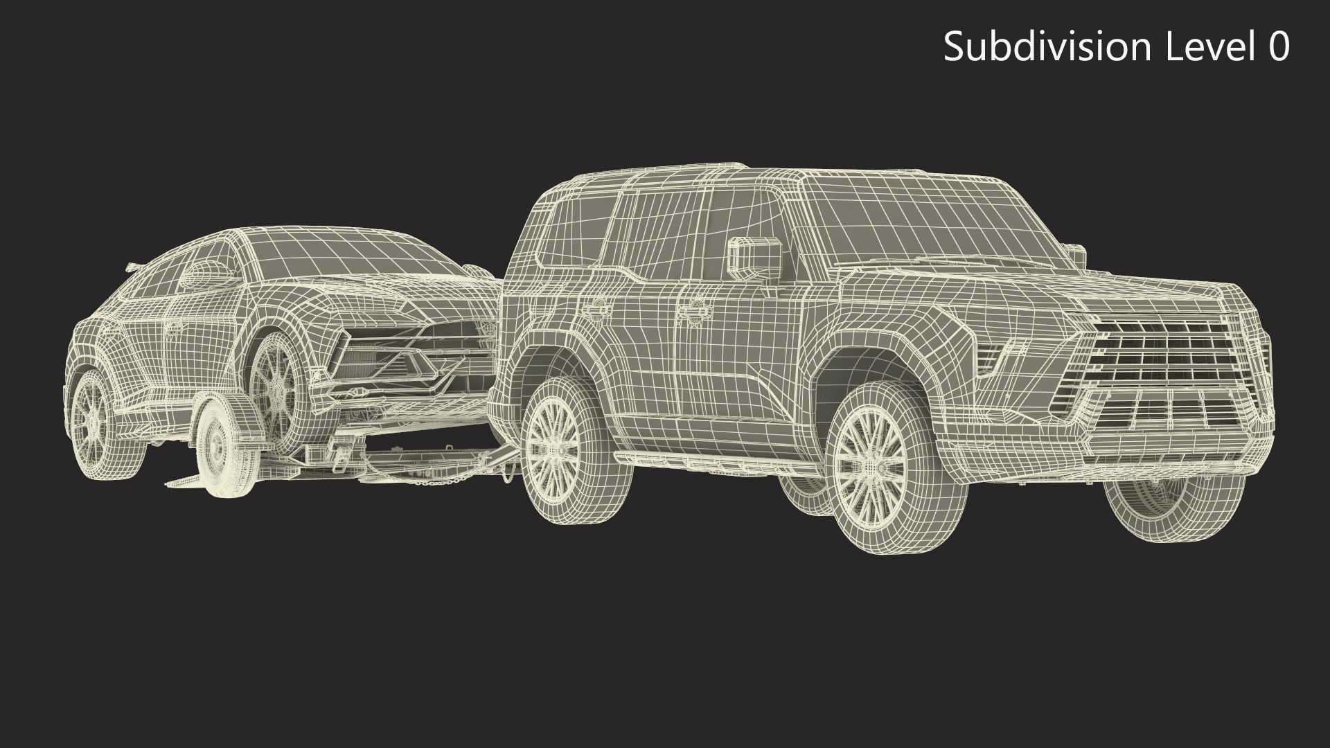 3D model Premium SUV with Tow Dolly and Sport Car