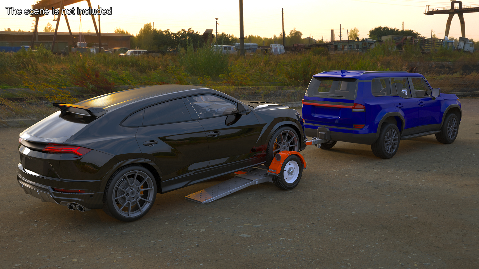 3D model Premium SUV with Tow Dolly and Sport Car