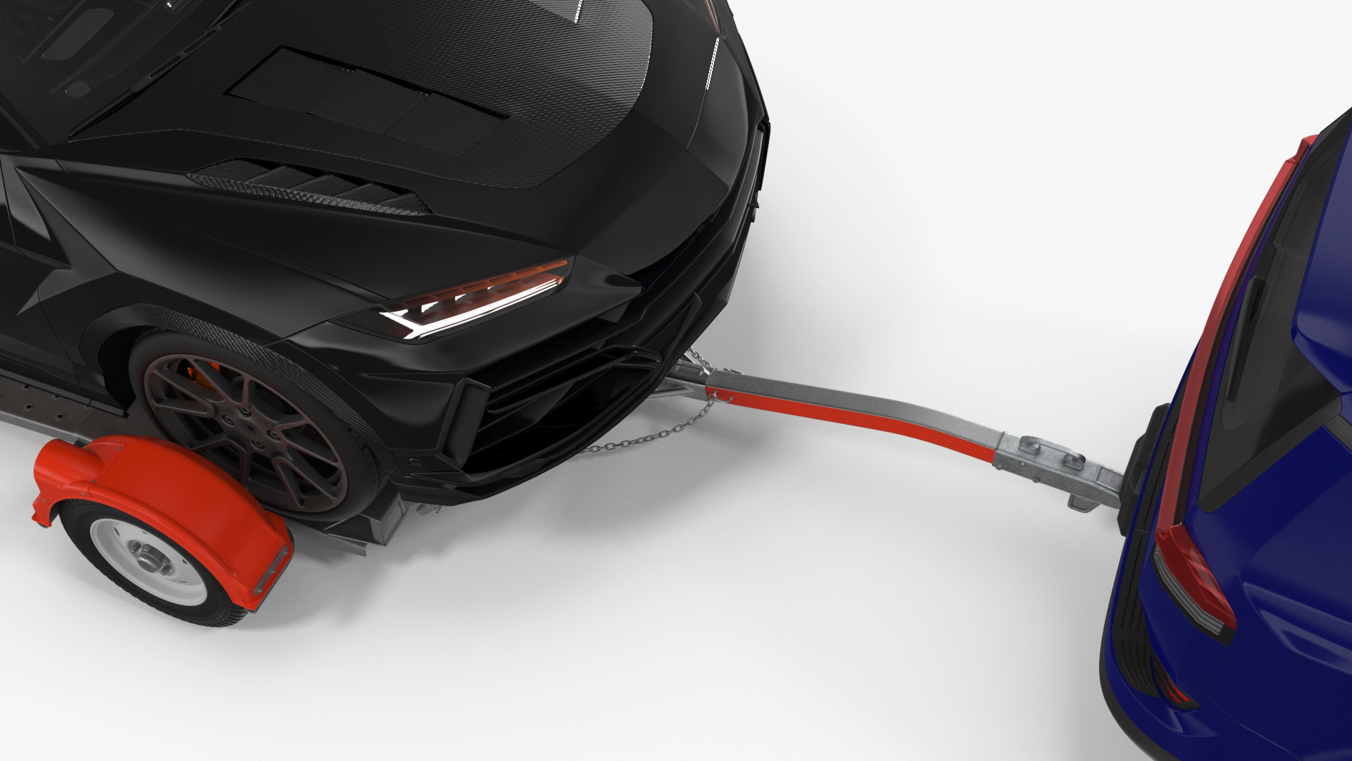 3D model Premium SUV with Tow Dolly and Sport Car
