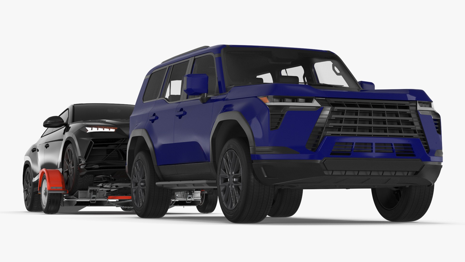 3D model Premium SUV with Tow Dolly and Sport Car