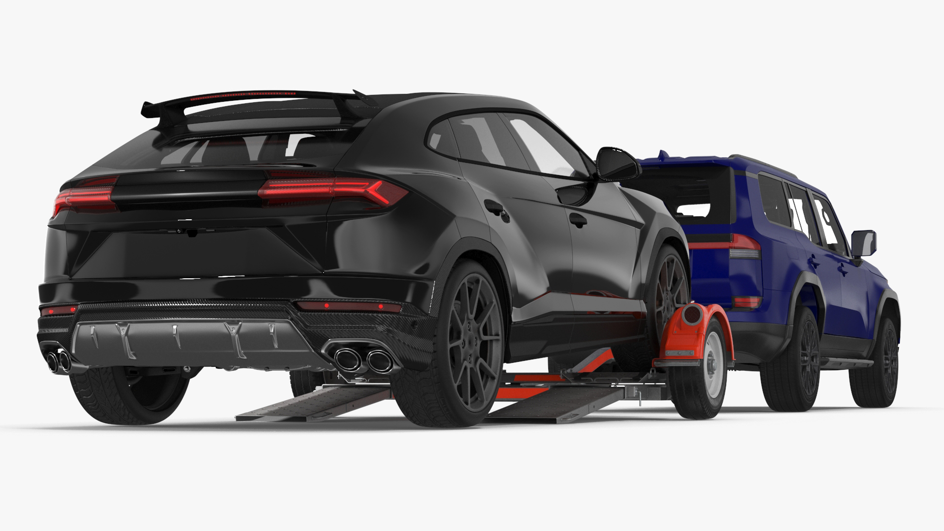 3D model Premium SUV with Tow Dolly and Sport Car
