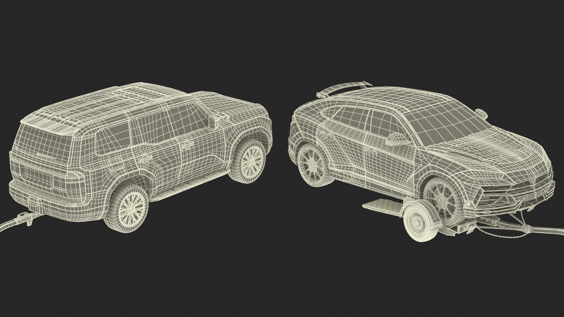 3D model Premium SUV with Tow Dolly and Sport Car