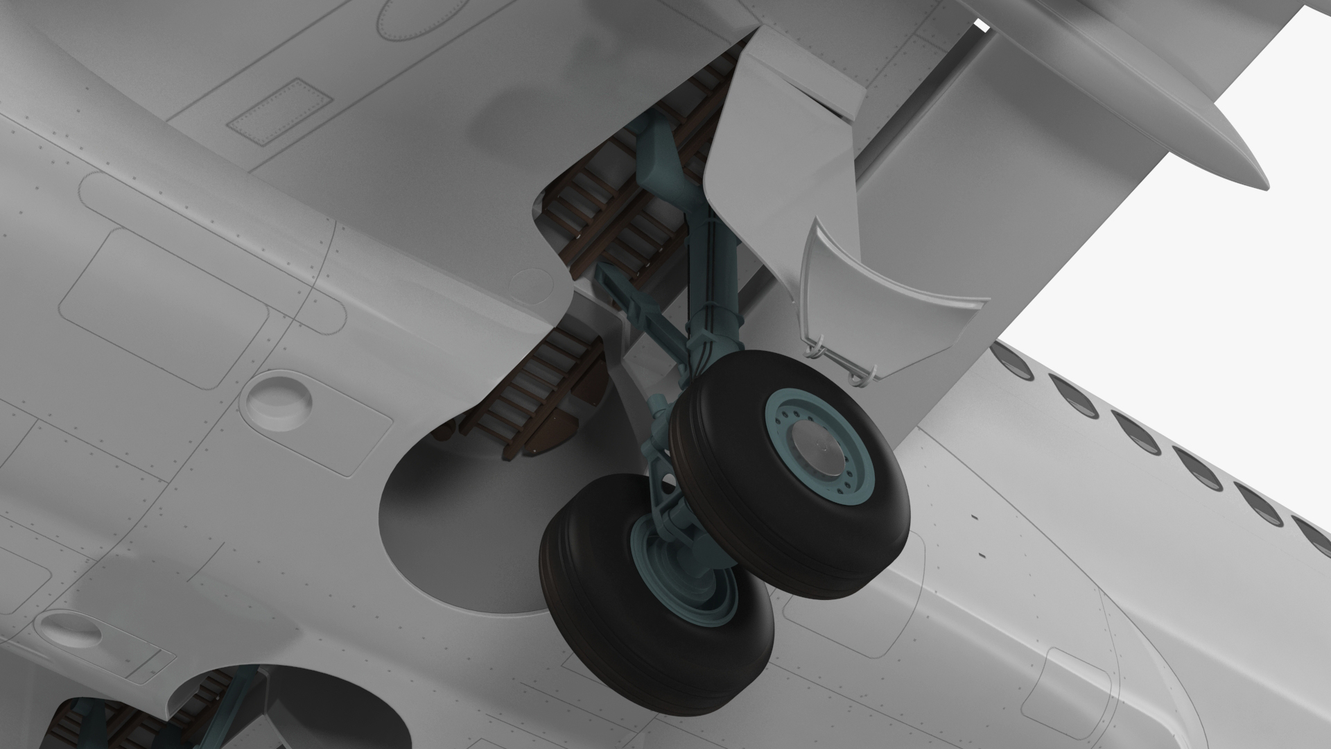 Airbus A220 with Passenger Boarding Stairs Car Rigged for Cinema 4D 3D
