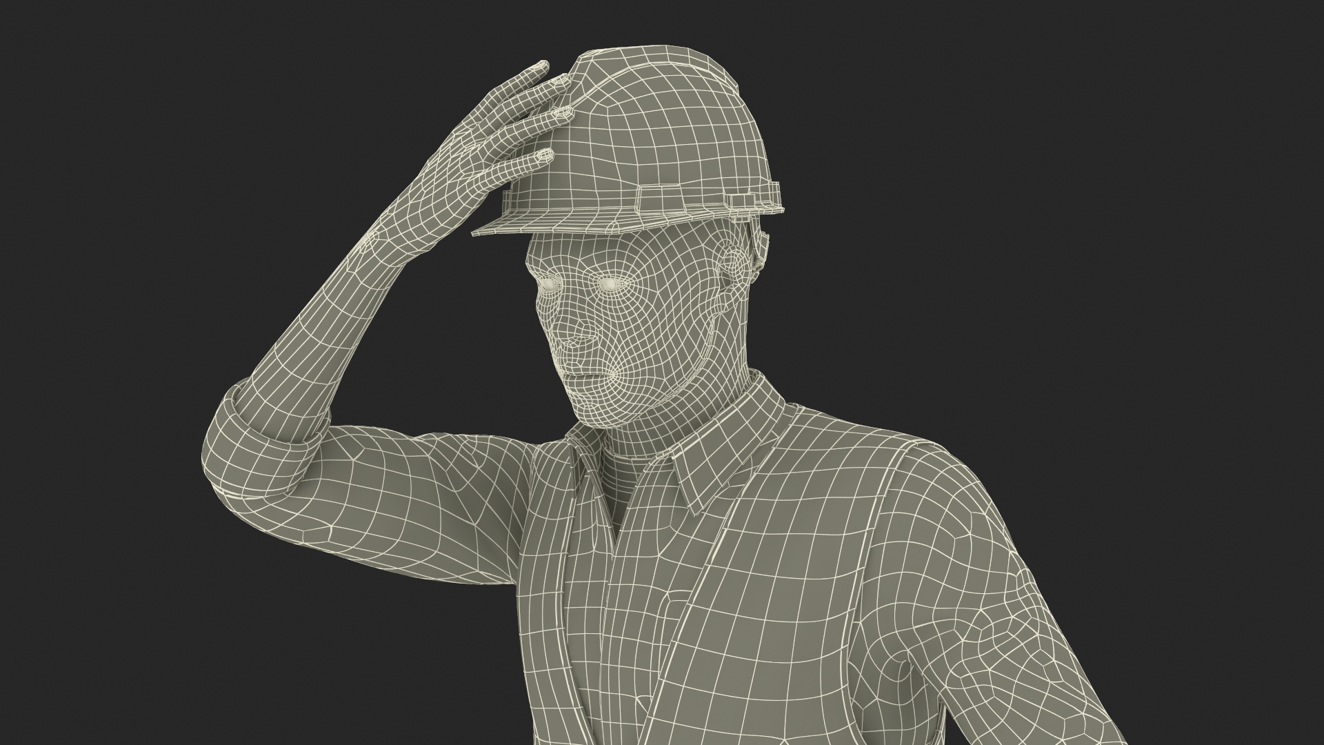 3D model Construction Worker Fur Rigged
