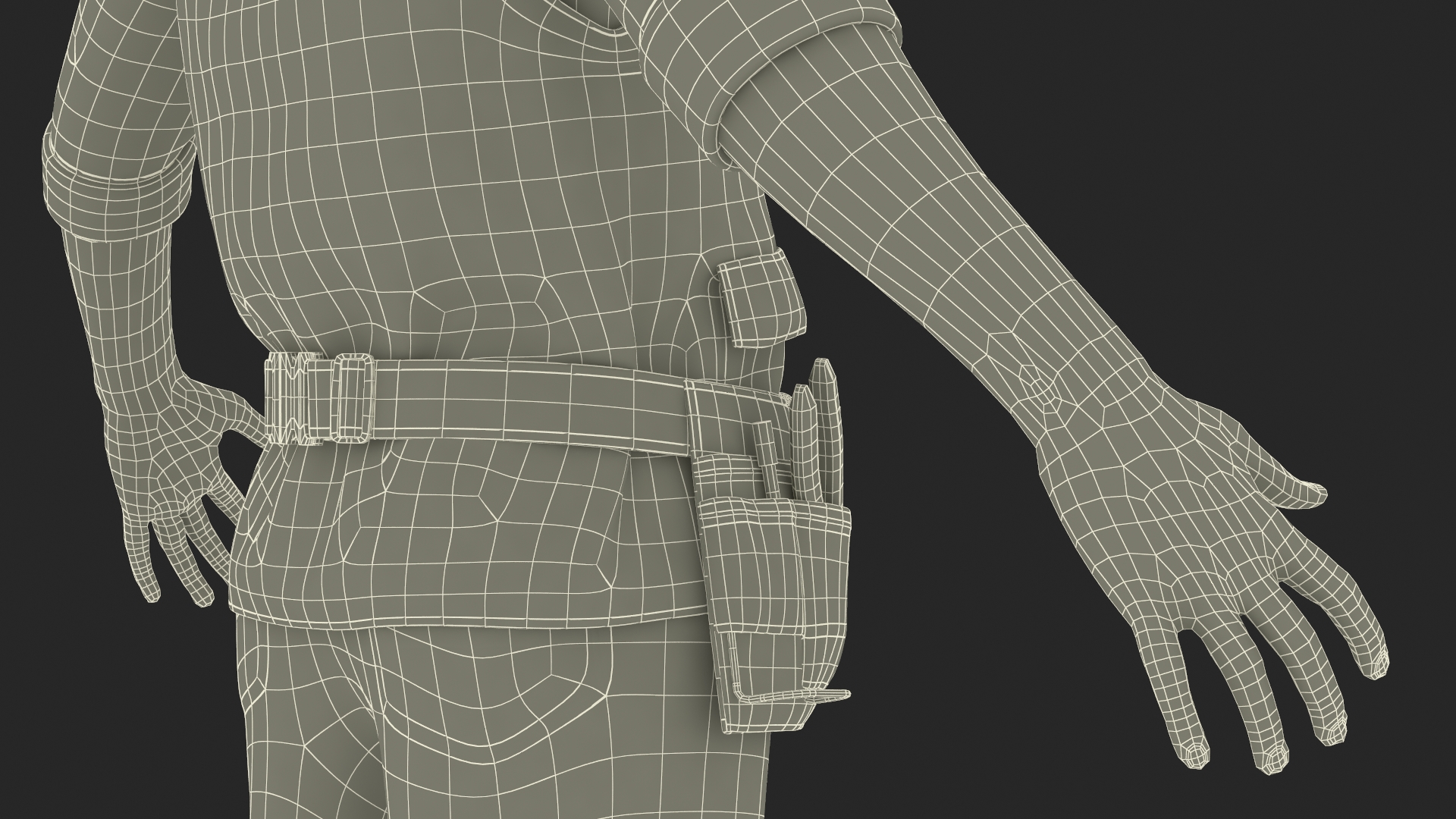 3D model Construction Worker Fur Rigged
